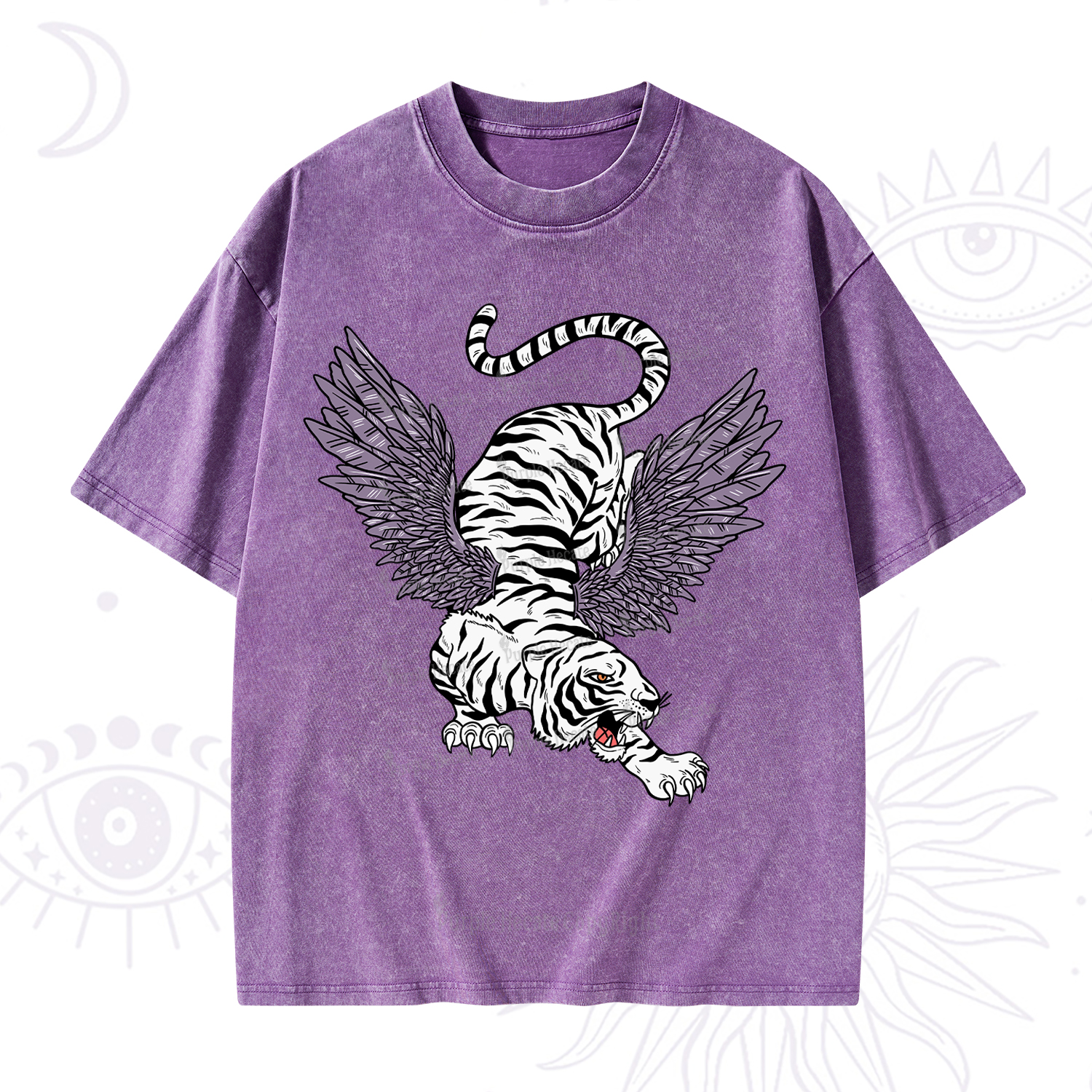 Purplehecate Tiger With Wings Washed T-Shirt