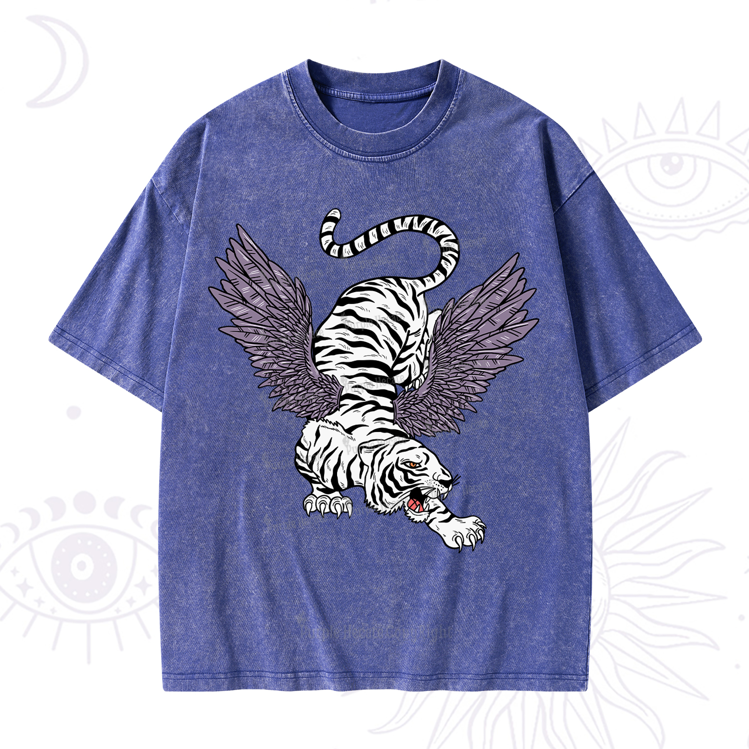 Purplehecate Tiger With Wings Washed T-Shirt