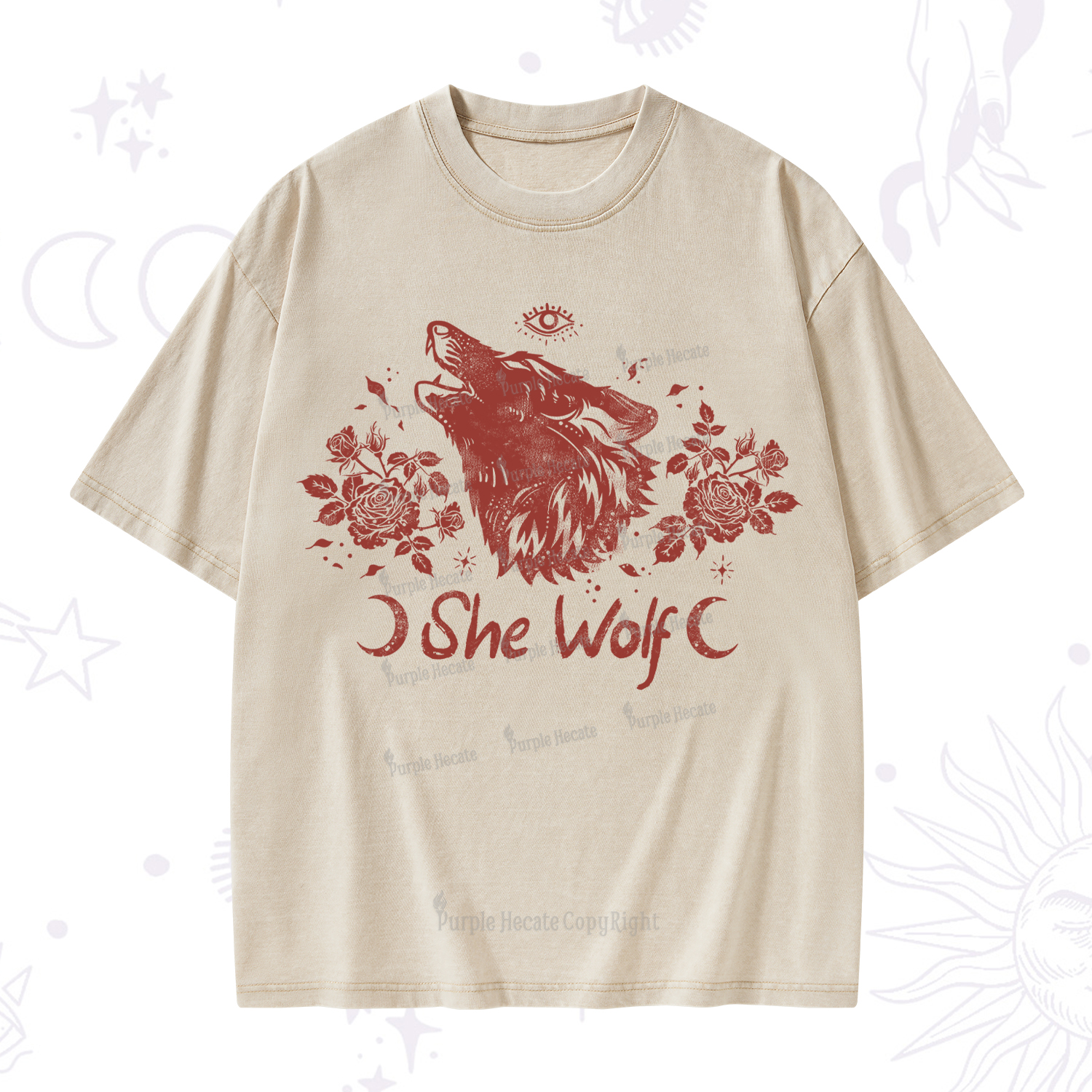 Purplehecate She Wolf Washed T-Shirt