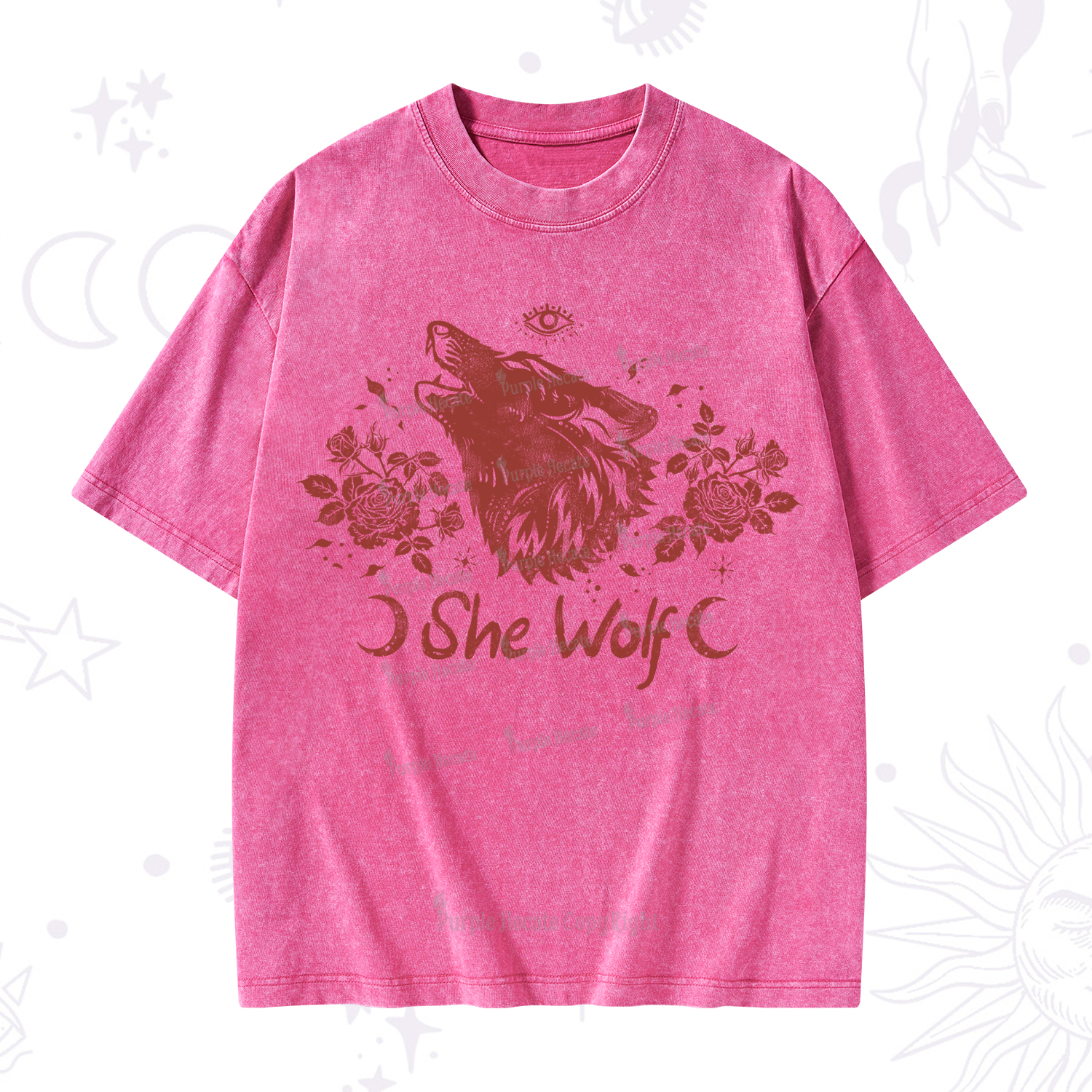 Purplehecate She Wolf Washed T-Shirt