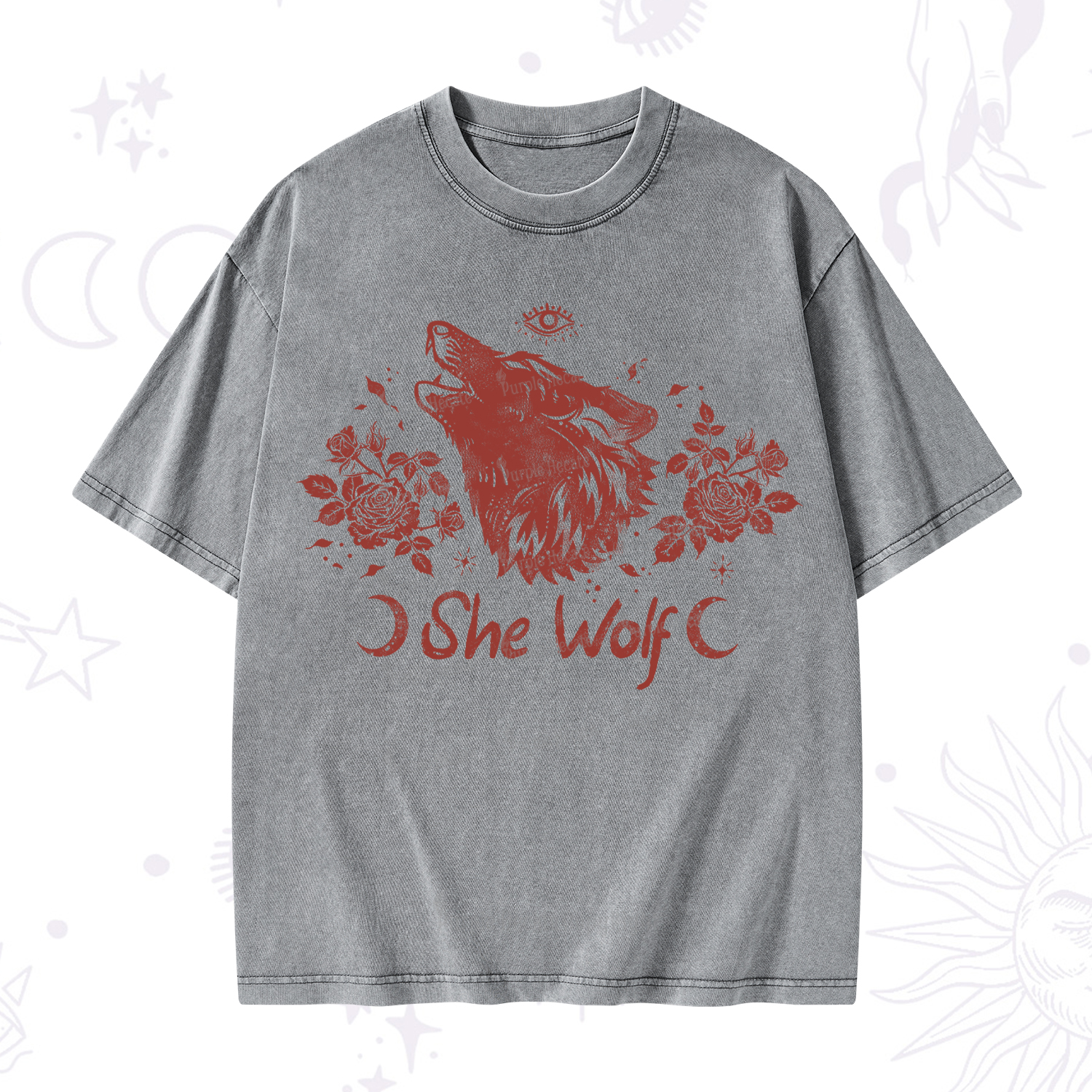 Purplehecate She Wolf Washed T-Shirt