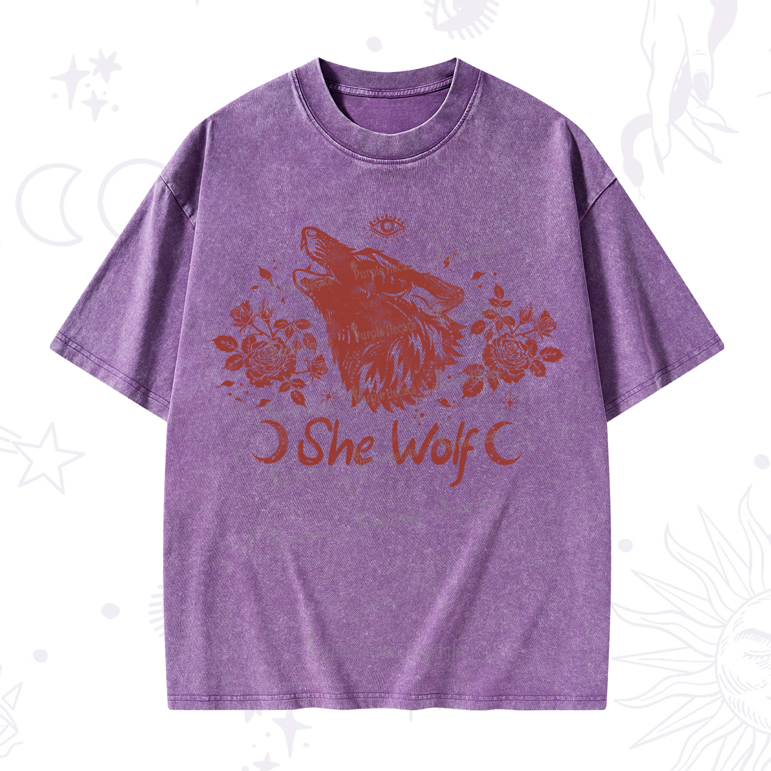 Purplehecate She Wolf Washed T-Shirt