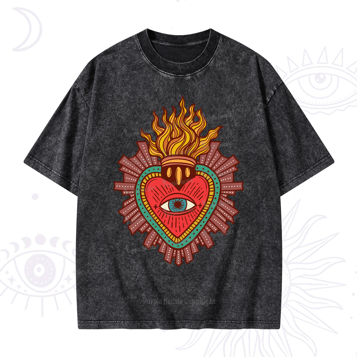 Purplehecate Sacred Heart Washed T-Shirt