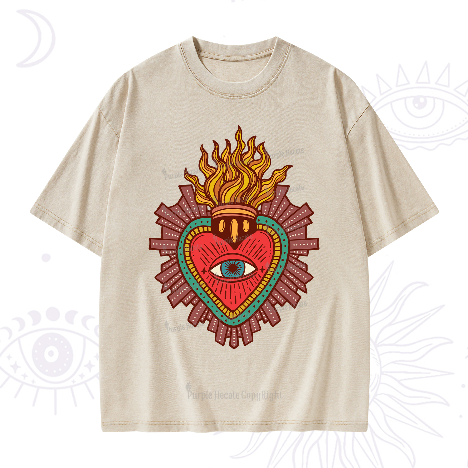 Purplehecate Sacred Heart Washed T-Shirt