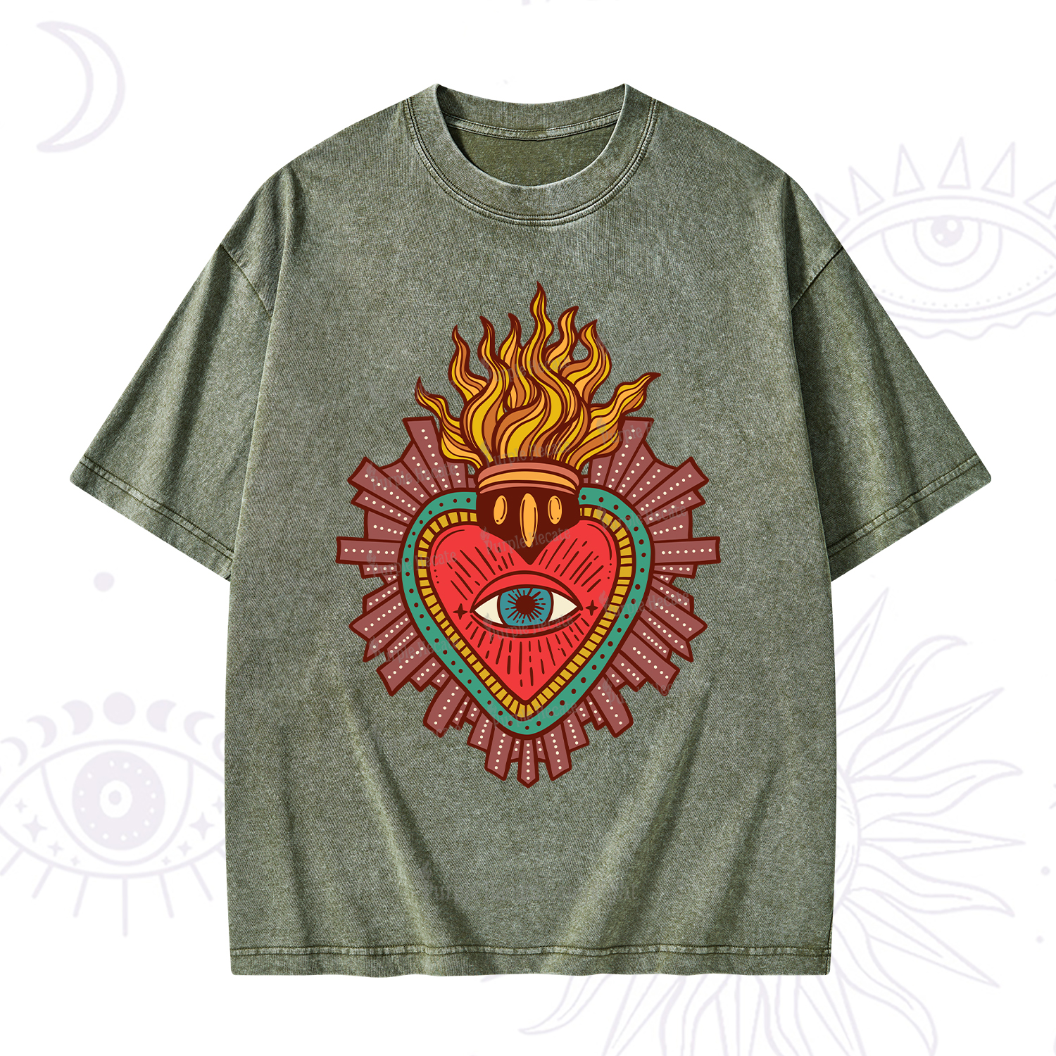 Purplehecate Sacred Heart Washed T-Shirt