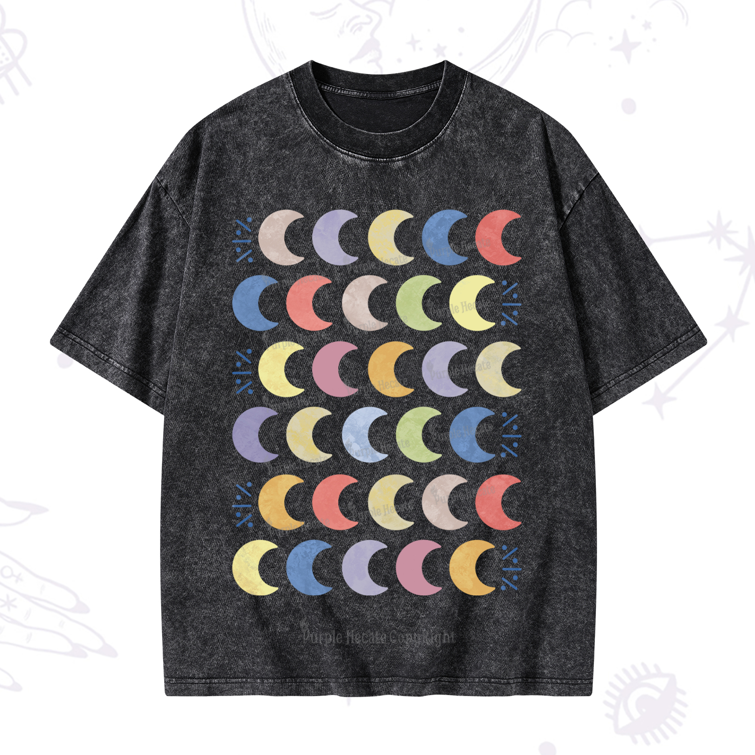 Purplehecate Every Phase Of Me Washed T-Shirt