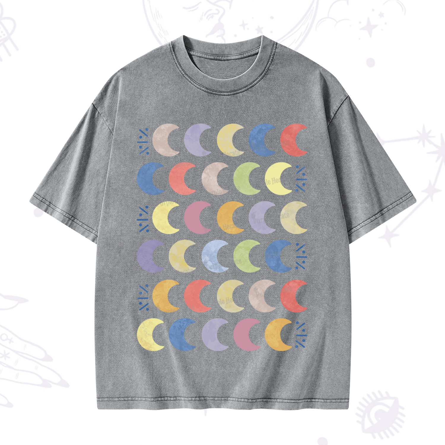 Purplehecate Every Phase Of Me Washed T-Shirt