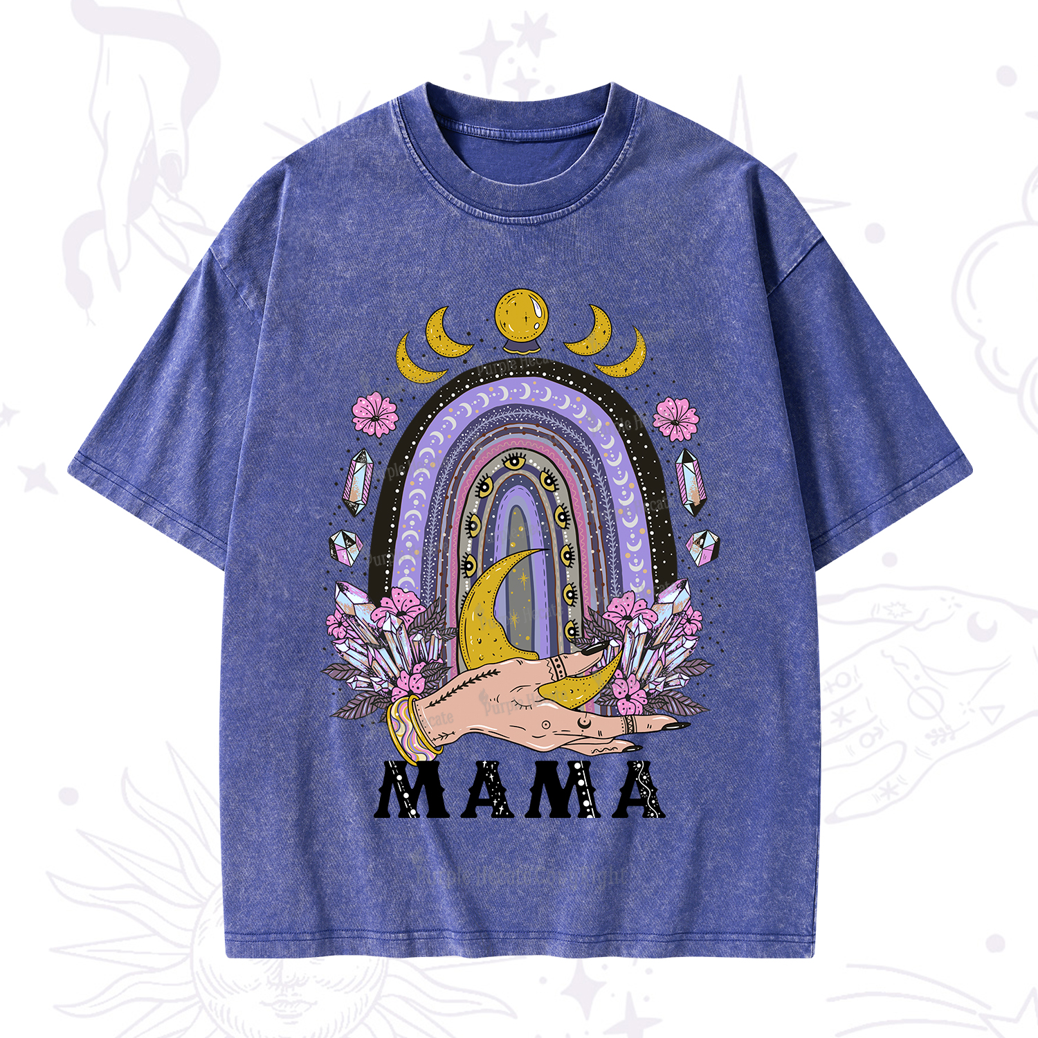 Purplehecate Gothic Mama Rainbow Washed T-Shirt