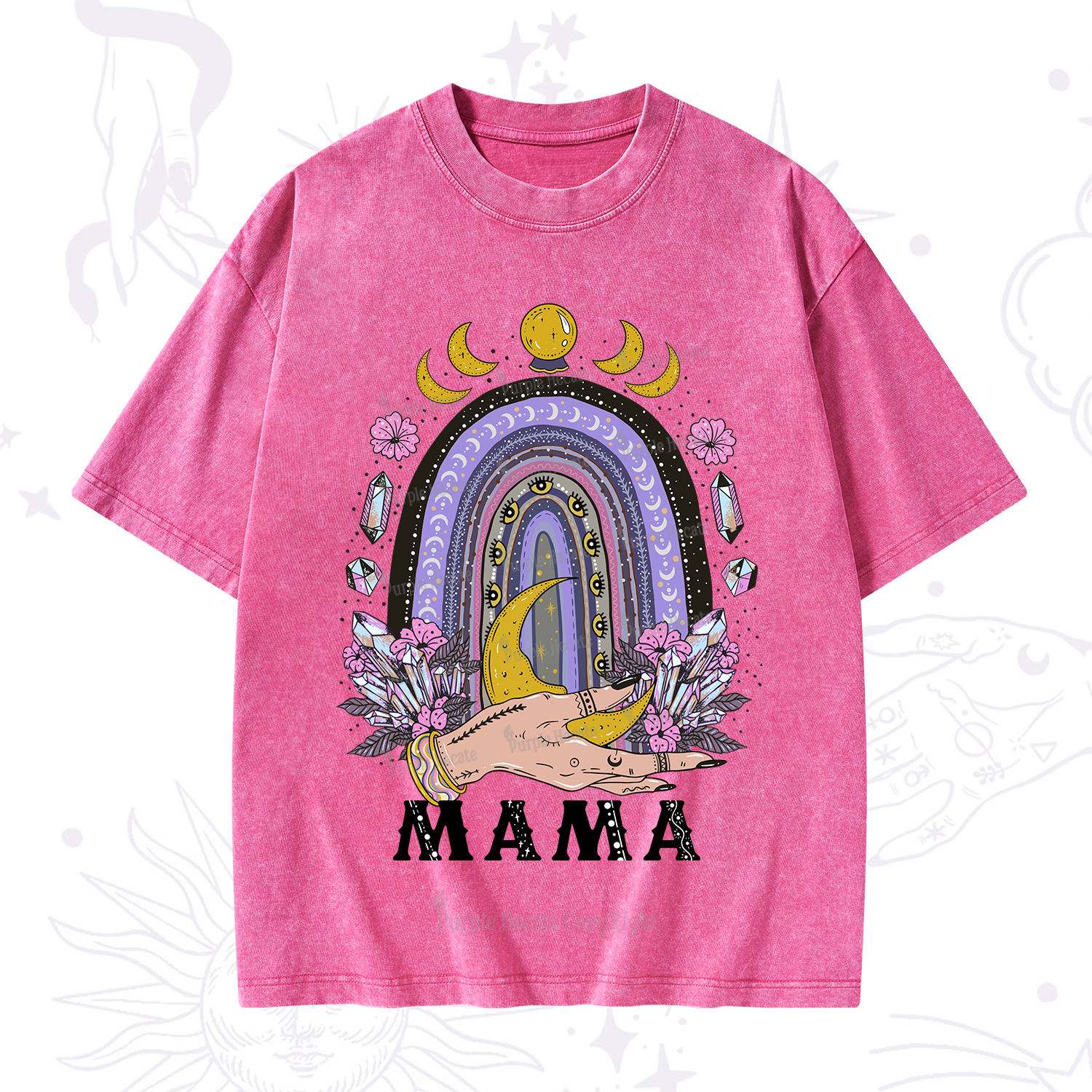 Purplehecate Gothic Mama Rainbow Washed T-Shirt