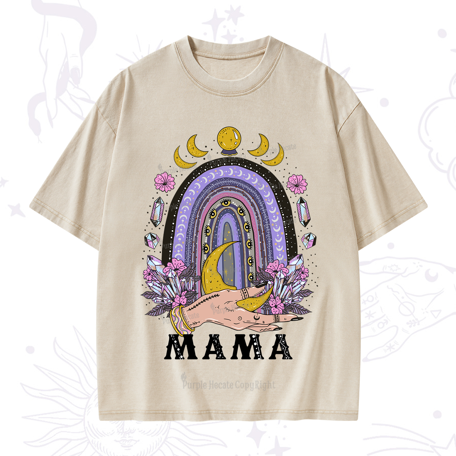 Purplehecate Gothic Mama Rainbow Washed T-Shirt