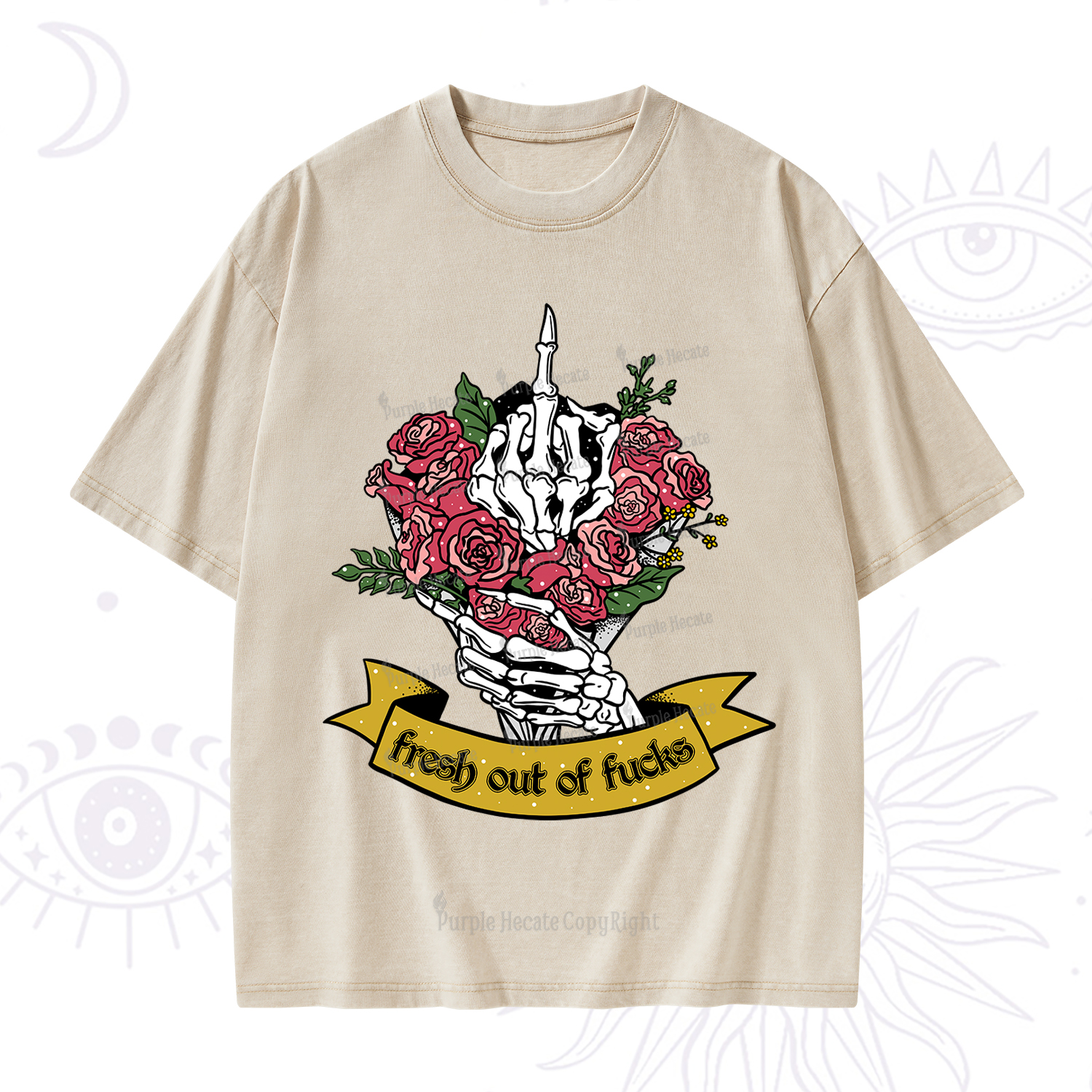 Purplehecate Fresh Out Of Fucks Washed T-Shirt