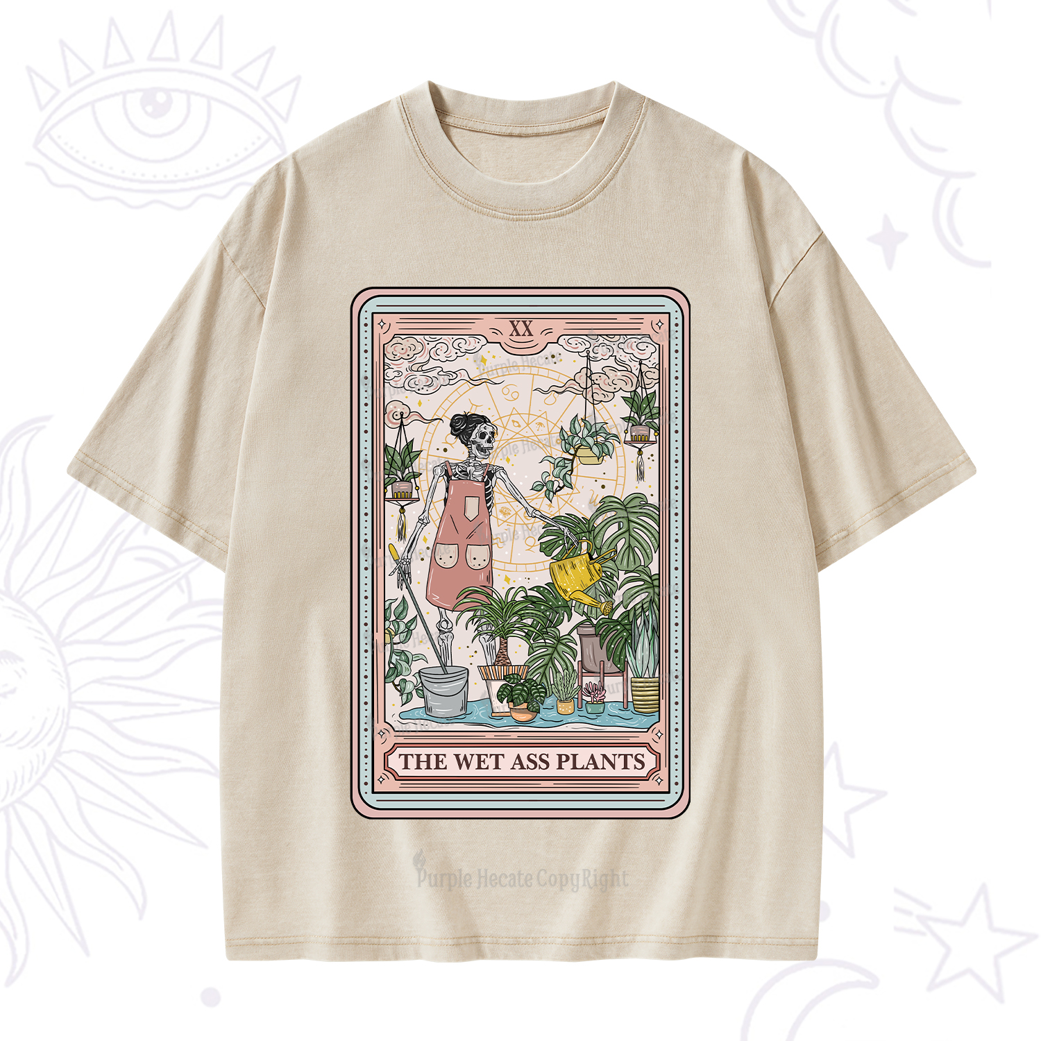 Purplehecate The Wet Ass Plants Tarot Washed T-Shirt