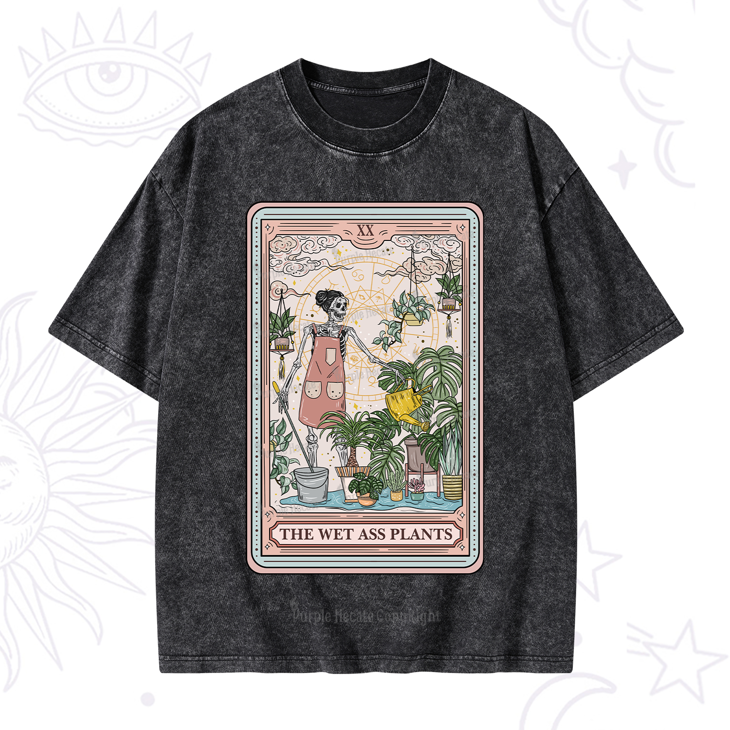 Purplehecate The Wet Ass Plants Tarot Washed T-Shirt