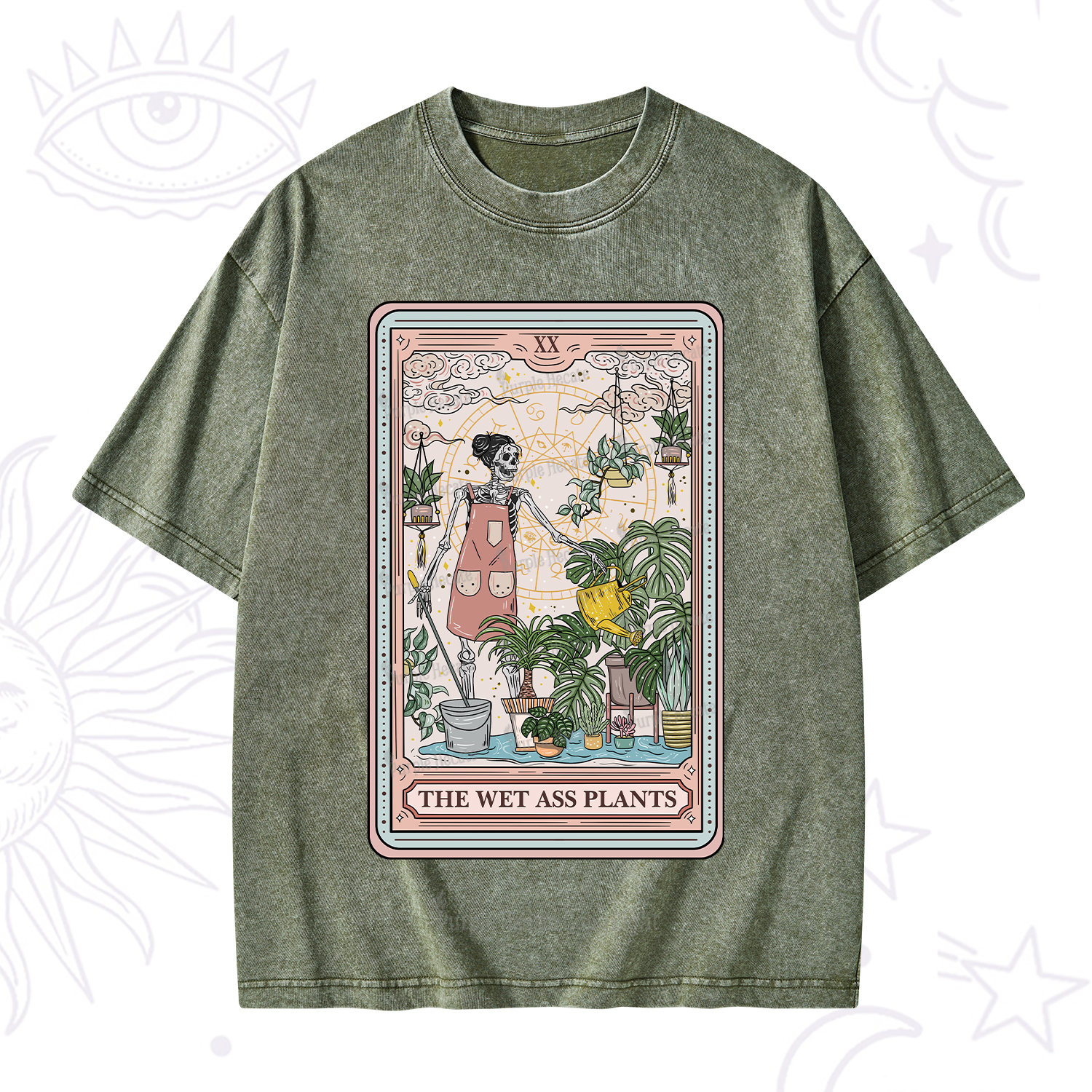 Purplehecate The Wet Ass Plants Tarot Washed T-Shirt
