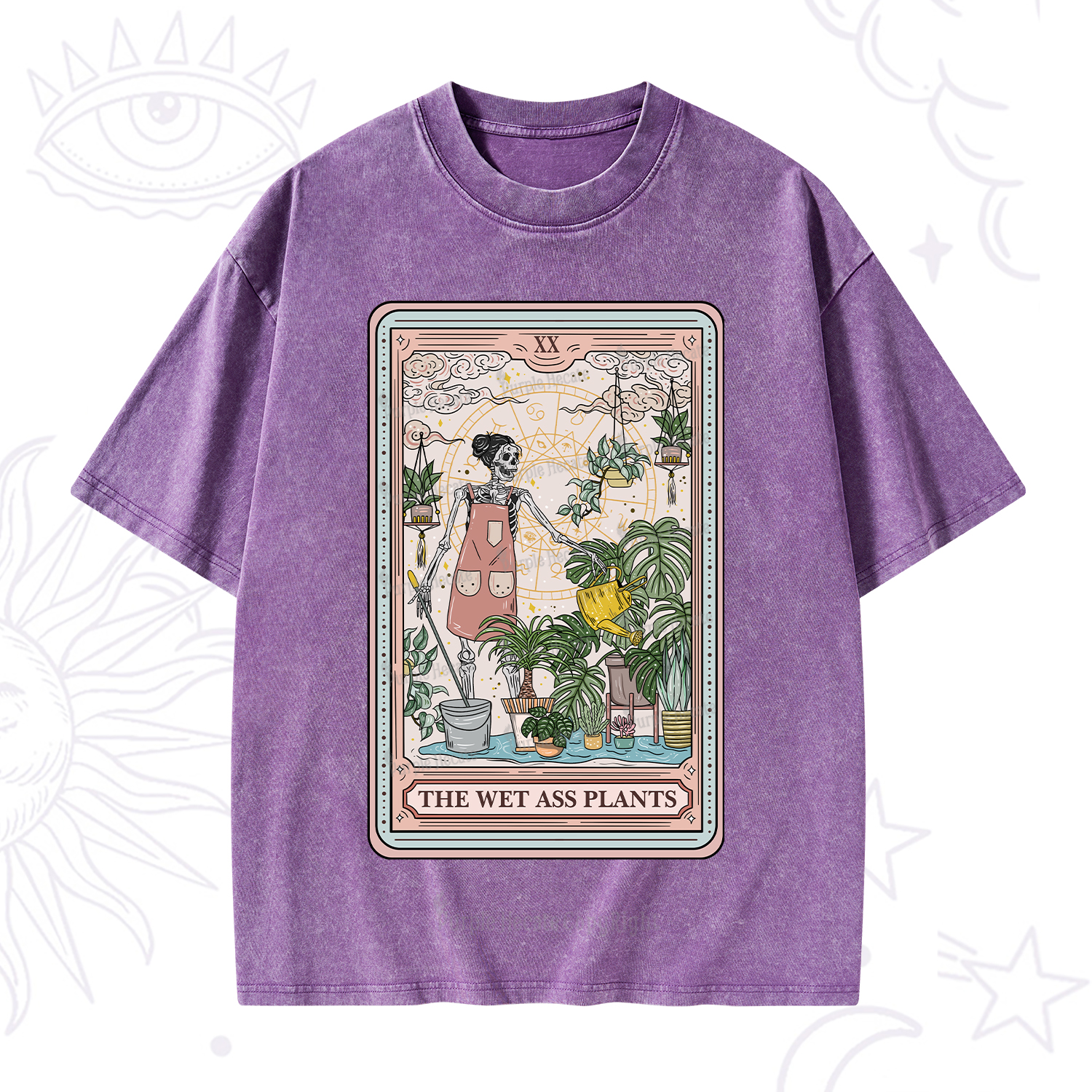 Purplehecate The Wet Ass Plants Tarot Washed T-Shirt