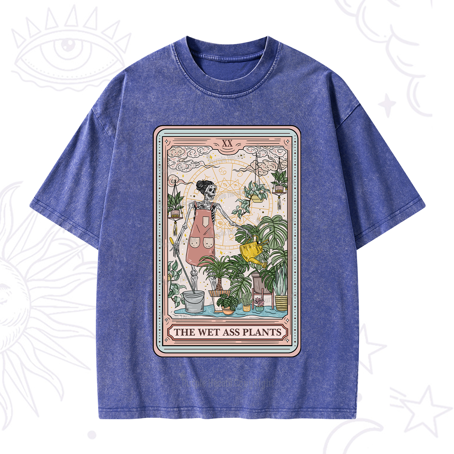 Purplehecate The Wet Ass Plants Tarot Washed T-Shirt