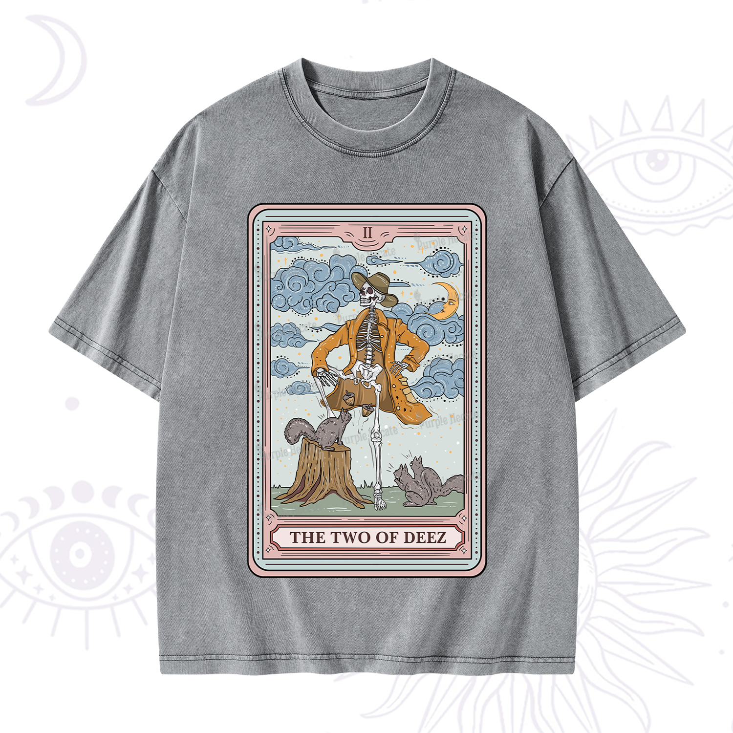 Purplehecate The Two Of Deez Tarot Washed T-Shirt