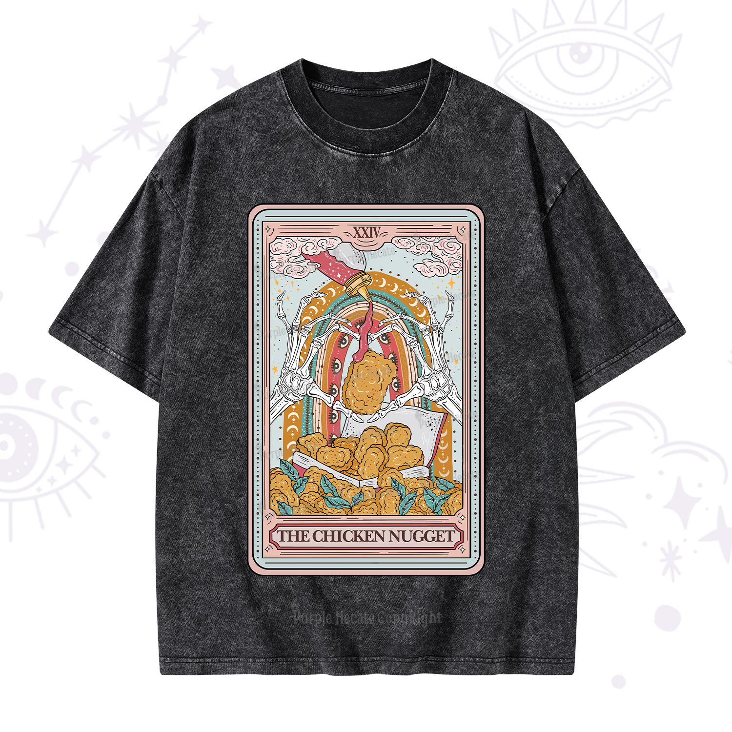 Purplehecate The Chicken Nugget Tarot Washed T-Shirt