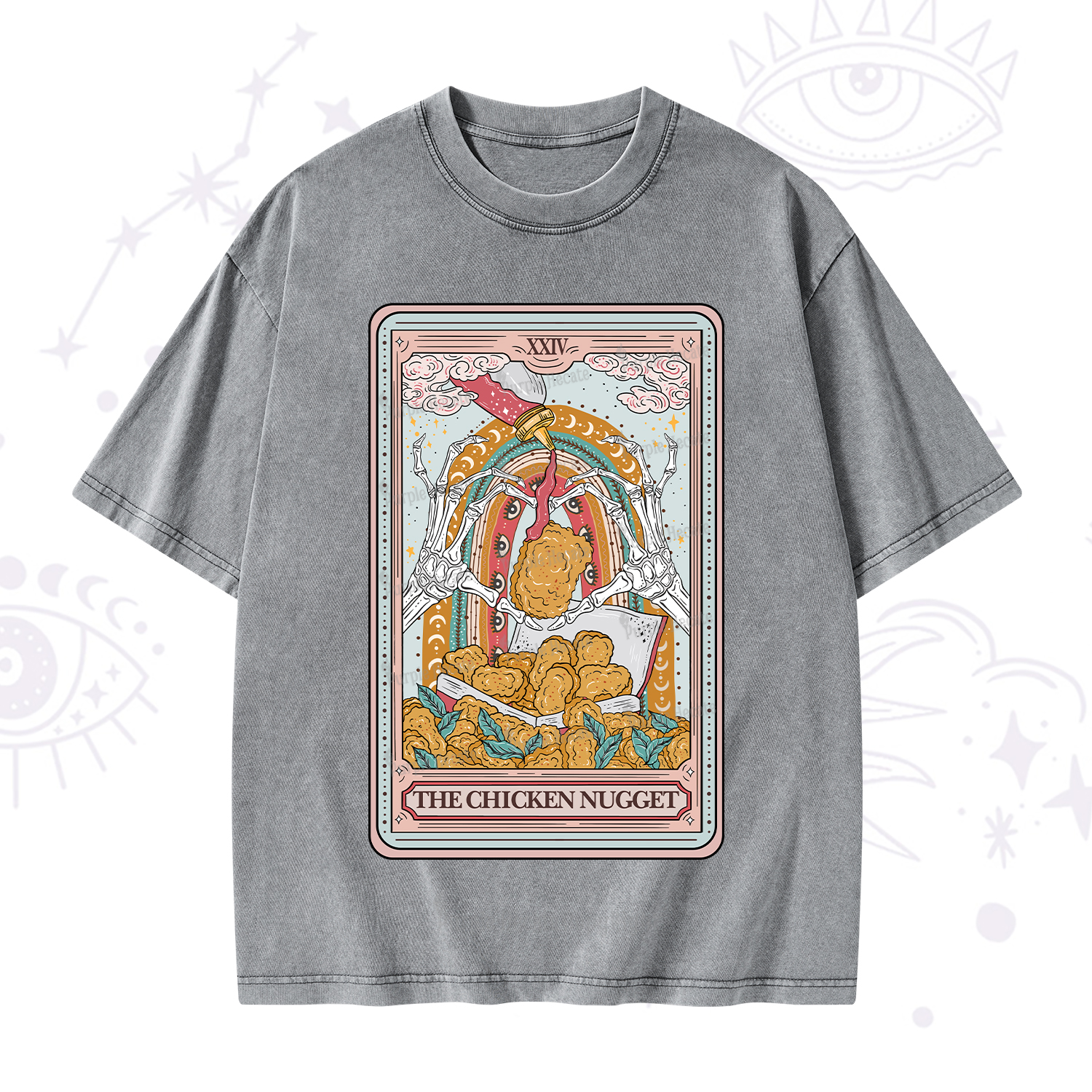 Purplehecate The Chicken Nugget Tarot Washed T-Shirt