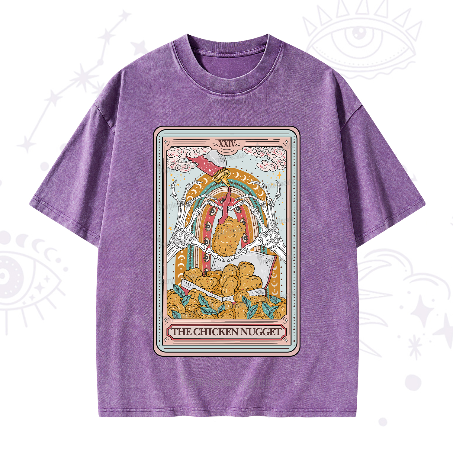 Purplehecate The Chicken Nugget Tarot Washed T-Shirt