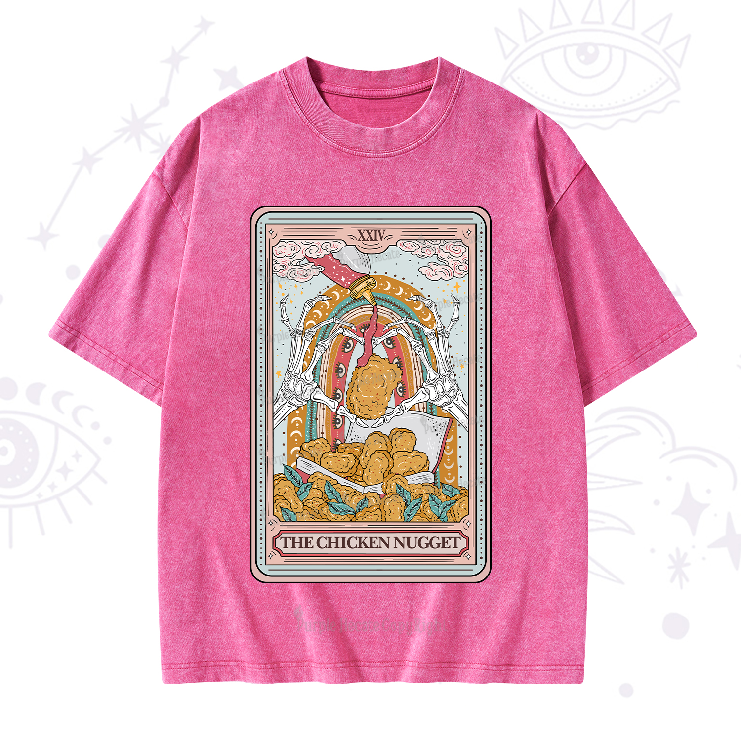Purplehecate The Chicken Nugget Tarot Washed T-Shirt