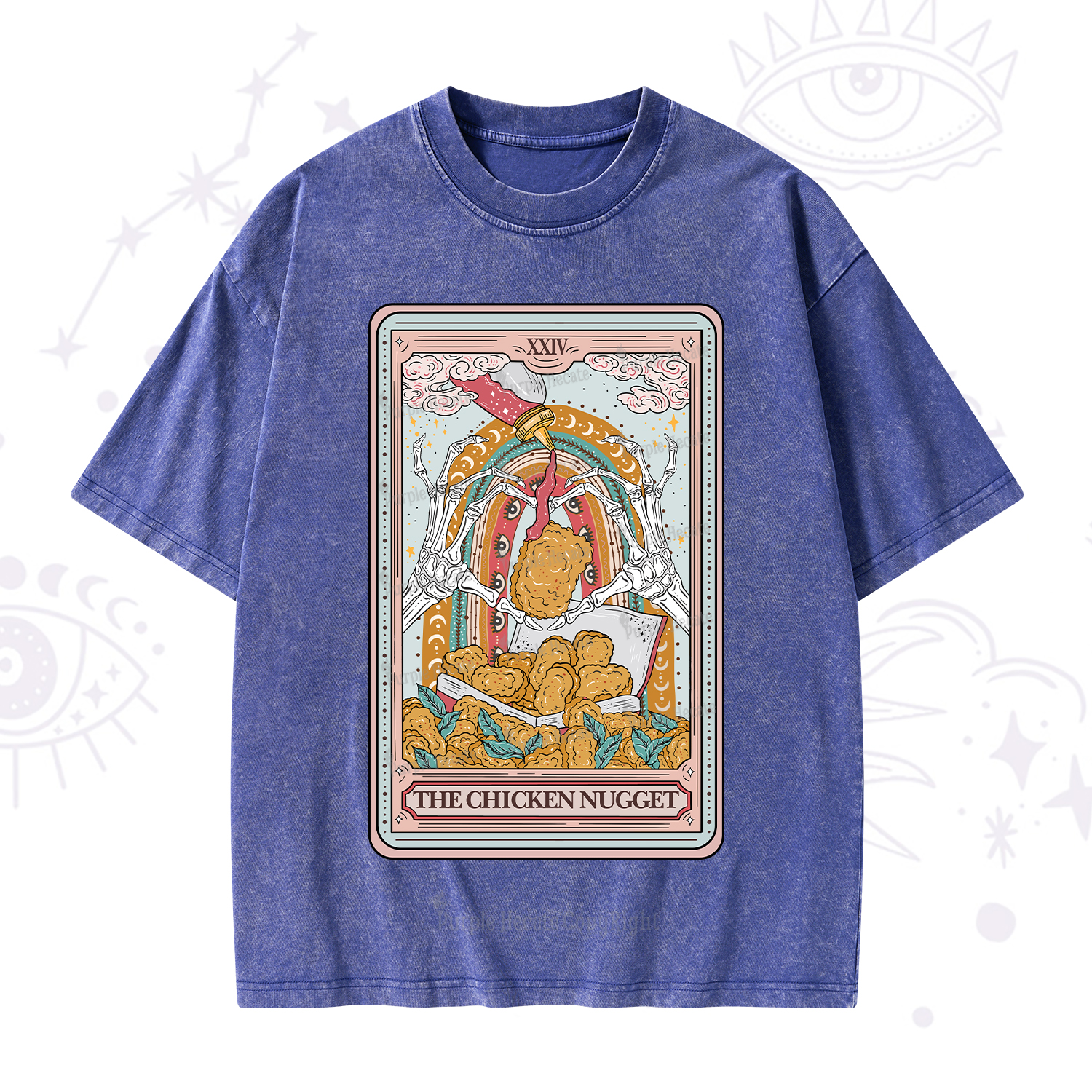 Purplehecate The Chicken Nugget Tarot Washed T-Shirt