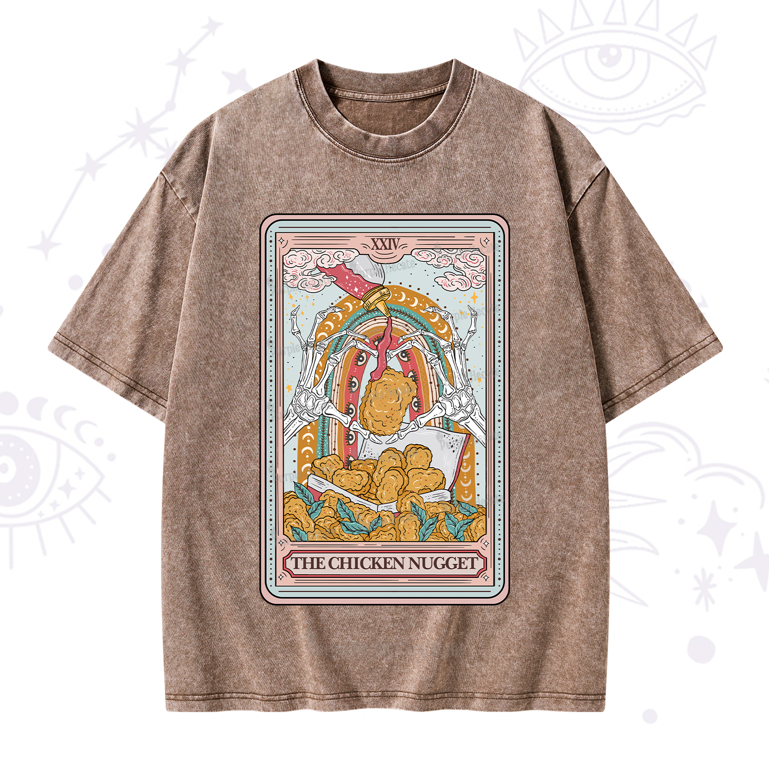 Purplehecate The Chicken Nugget Tarot Washed T-Shirt