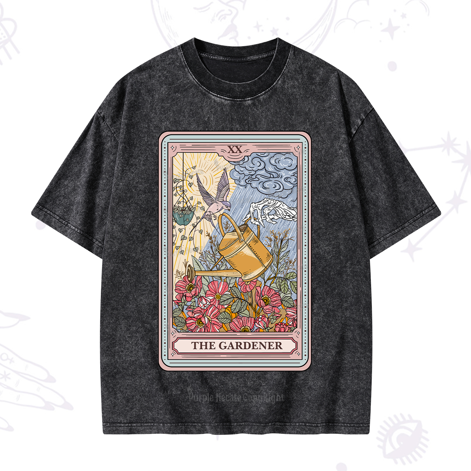 Purplehecate The Gardener Tarot Washed T-Shirt
