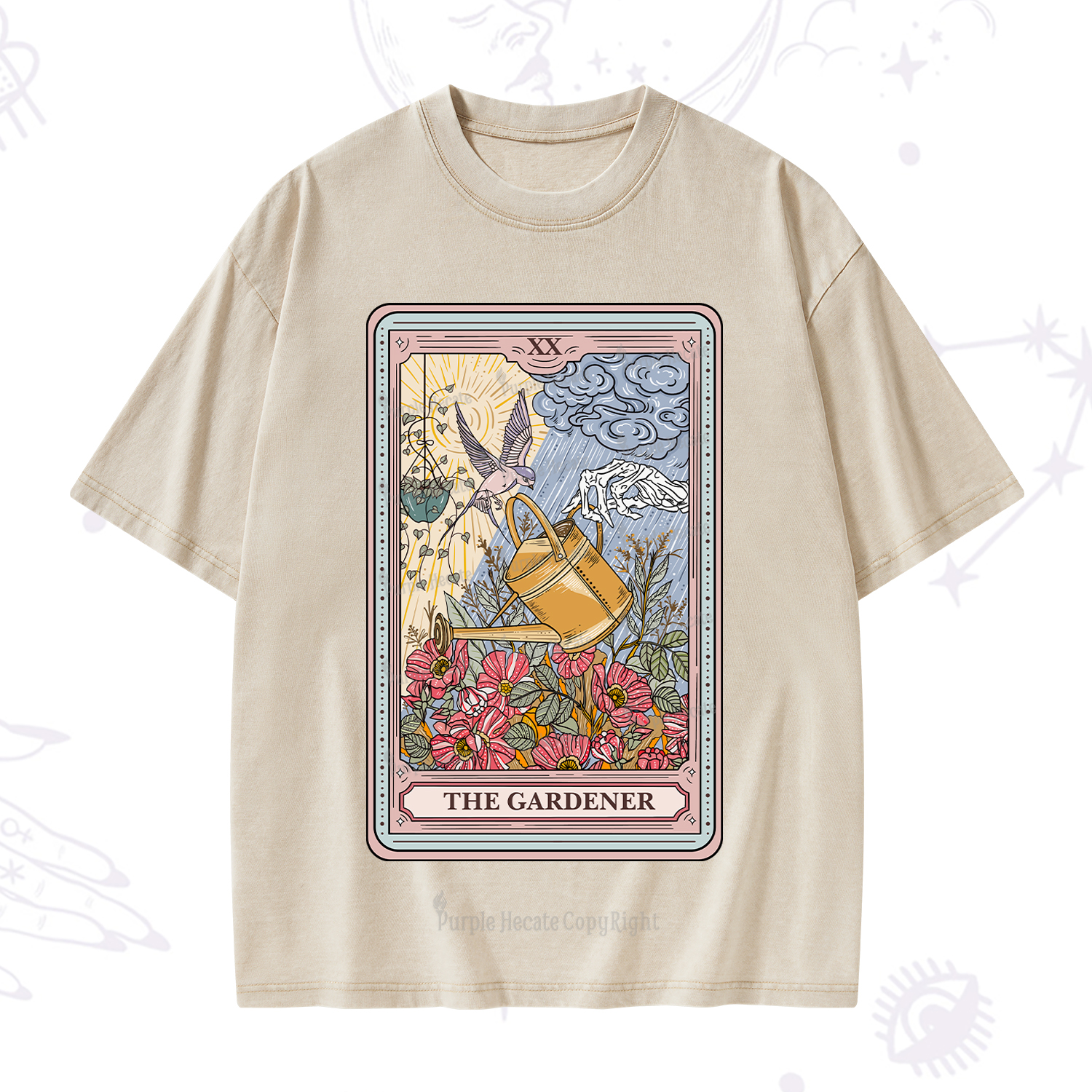 Purplehecate The Gardener Tarot Washed T-Shirt
