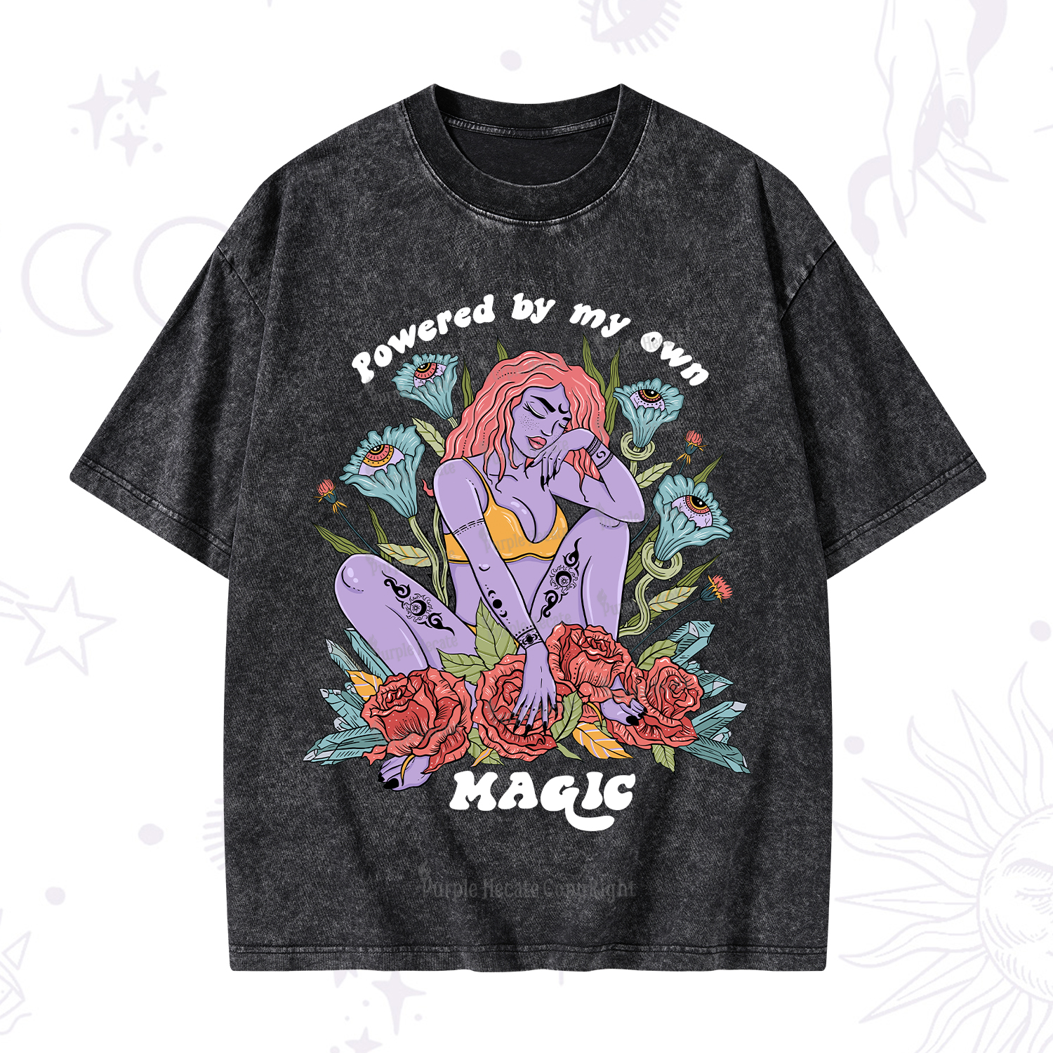 Purplehecate Powered By My Own Magic Washed T-Shirt