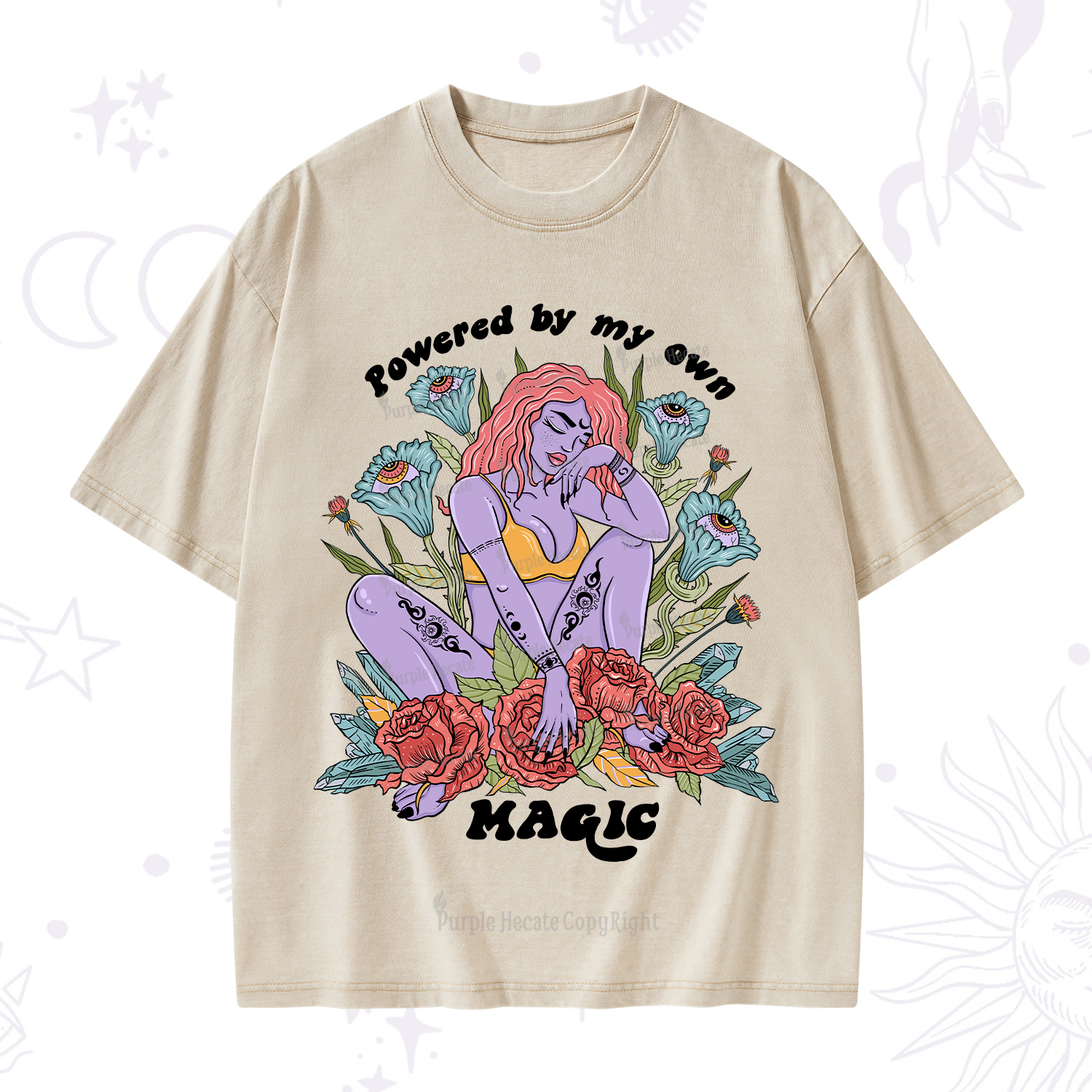 Purplehecate Powered By My Own Magic Washed T-Shirt