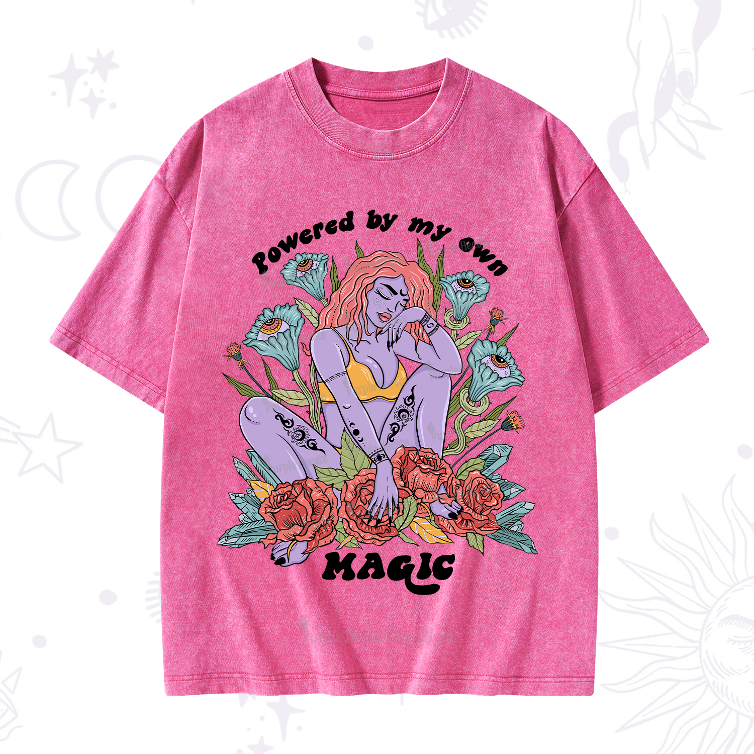 Purplehecate Powered By My Own Magic Washed T-Shirt