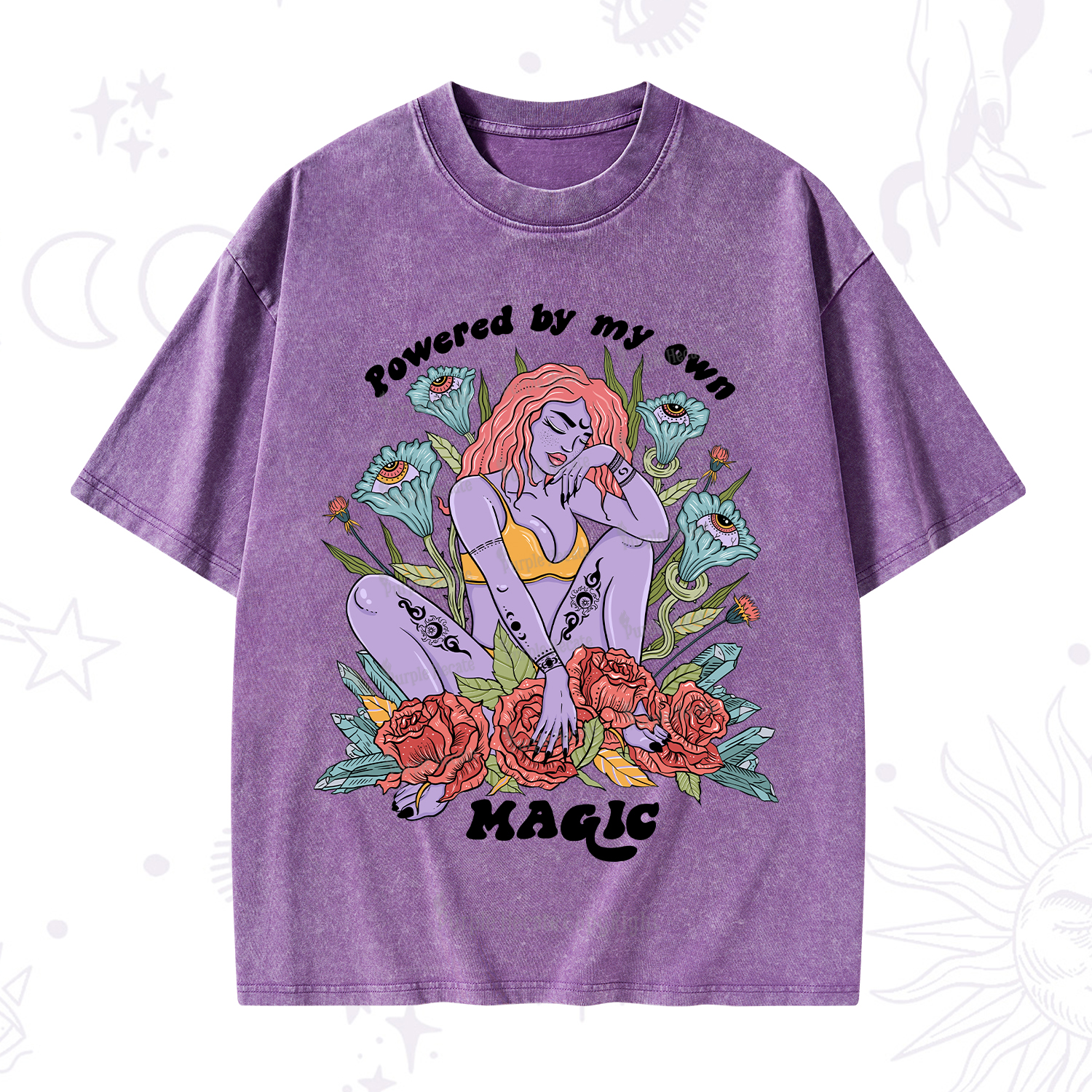 Purplehecate Powered By My Own Magic Washed T-Shirt
