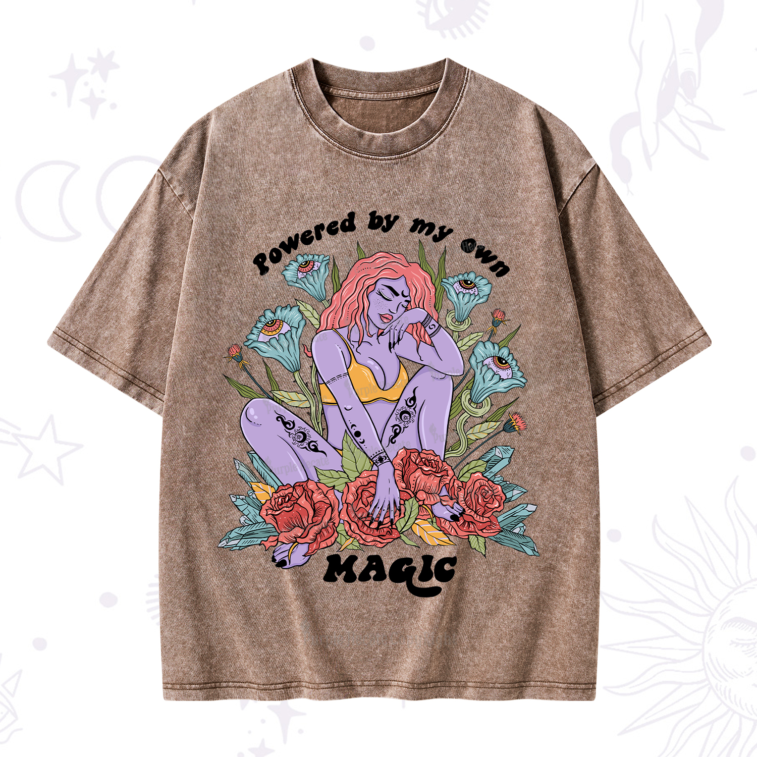 Purplehecate Powered By My Own Magic Washed T-Shirt