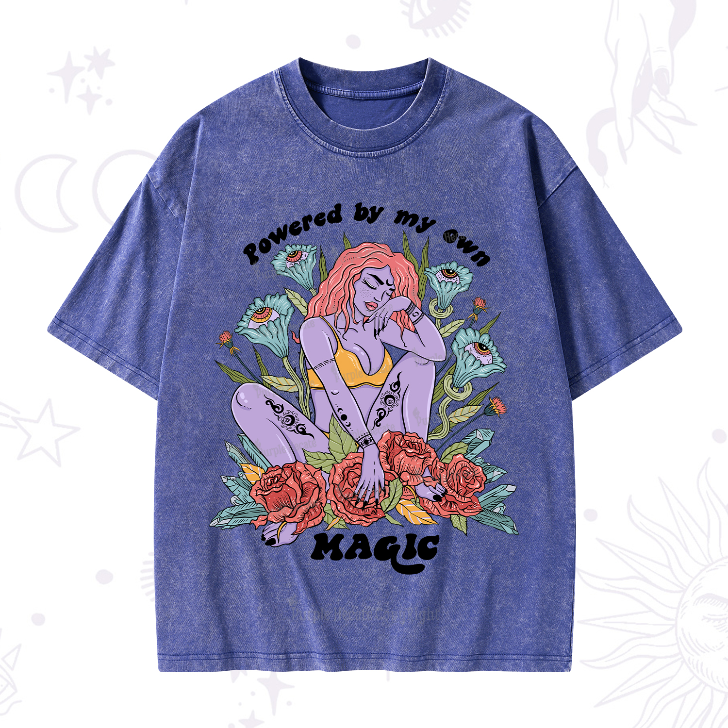 Purplehecate Powered By My Own Magic Washed T-Shirt
