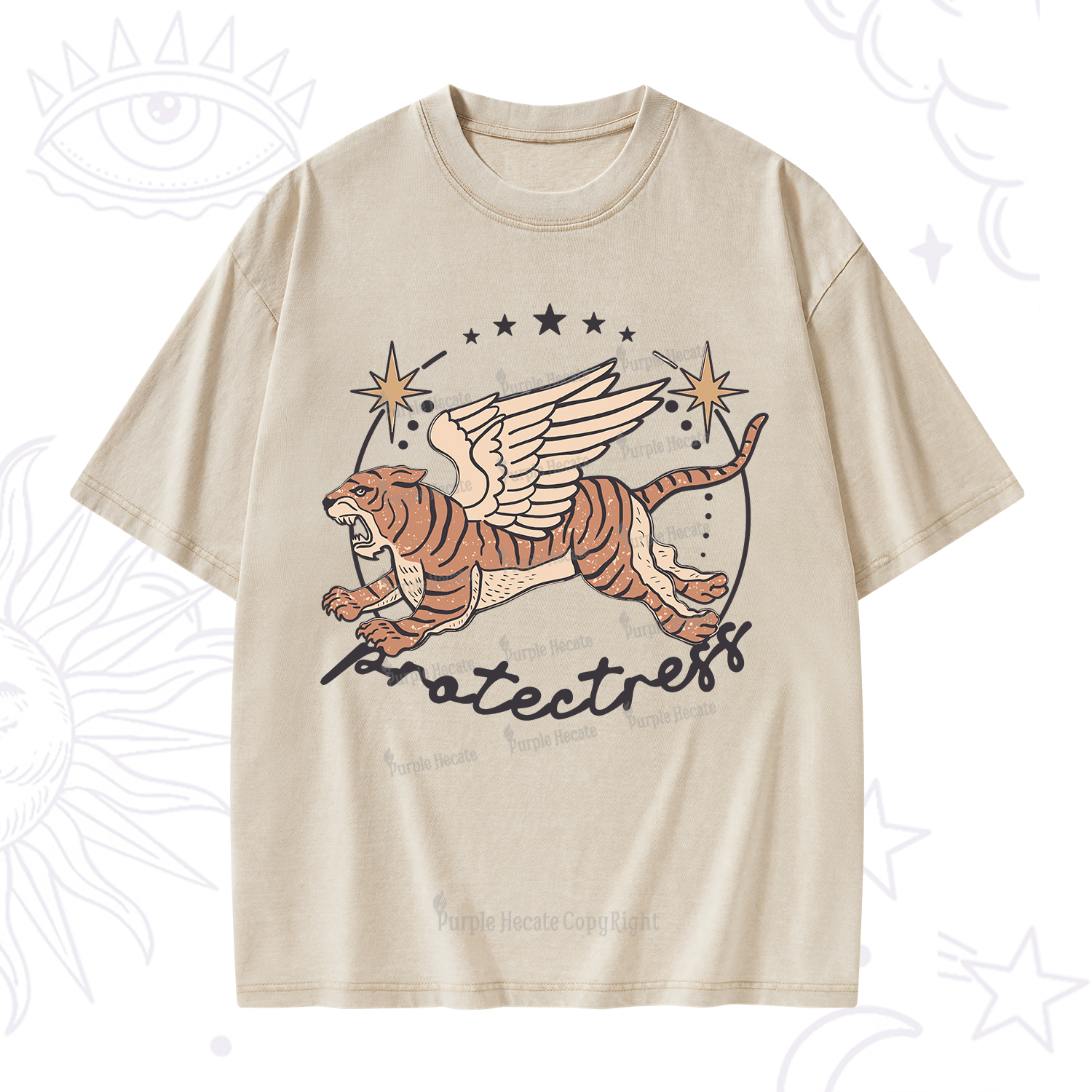 Purplehecate Protectress Washed T-Shirt