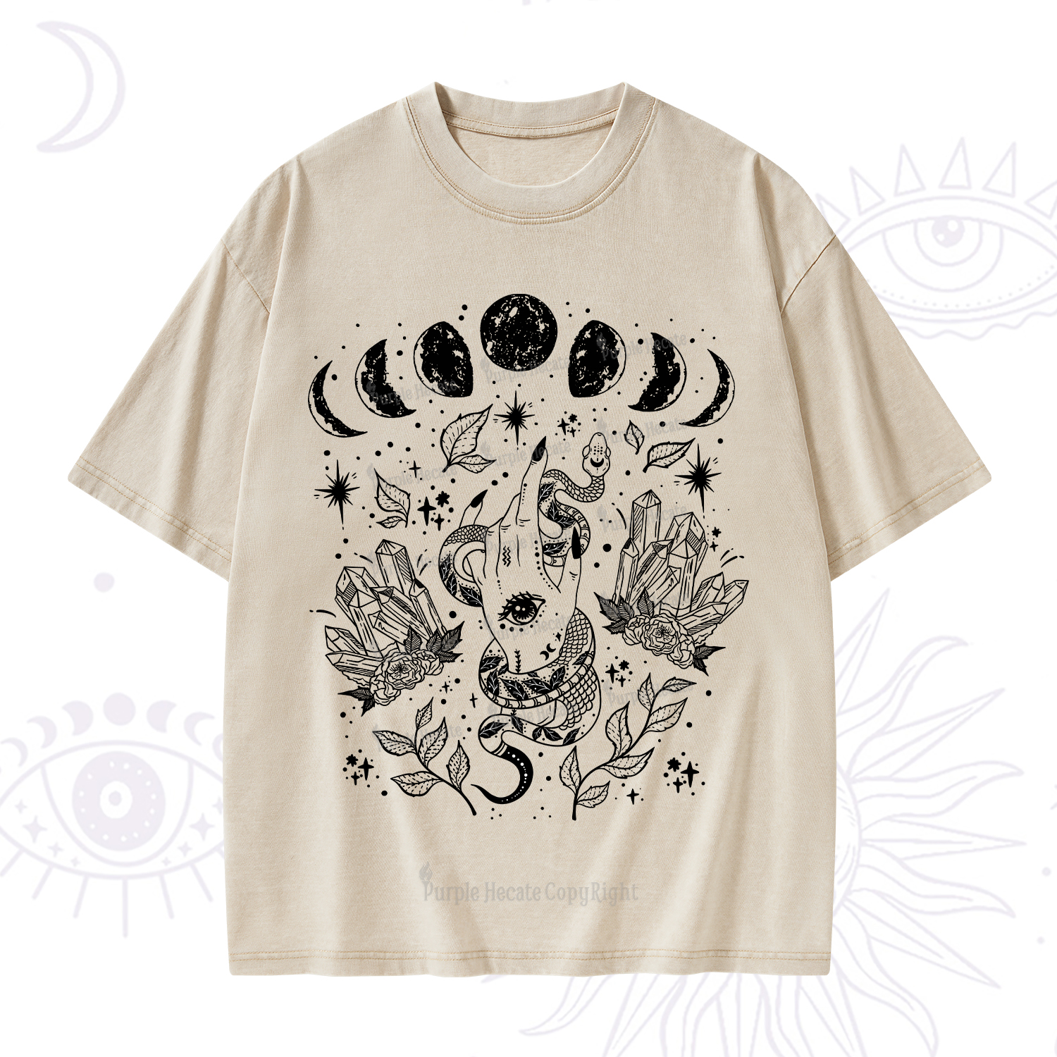Purplehecate Reach For The Moon Washed T-Shirt