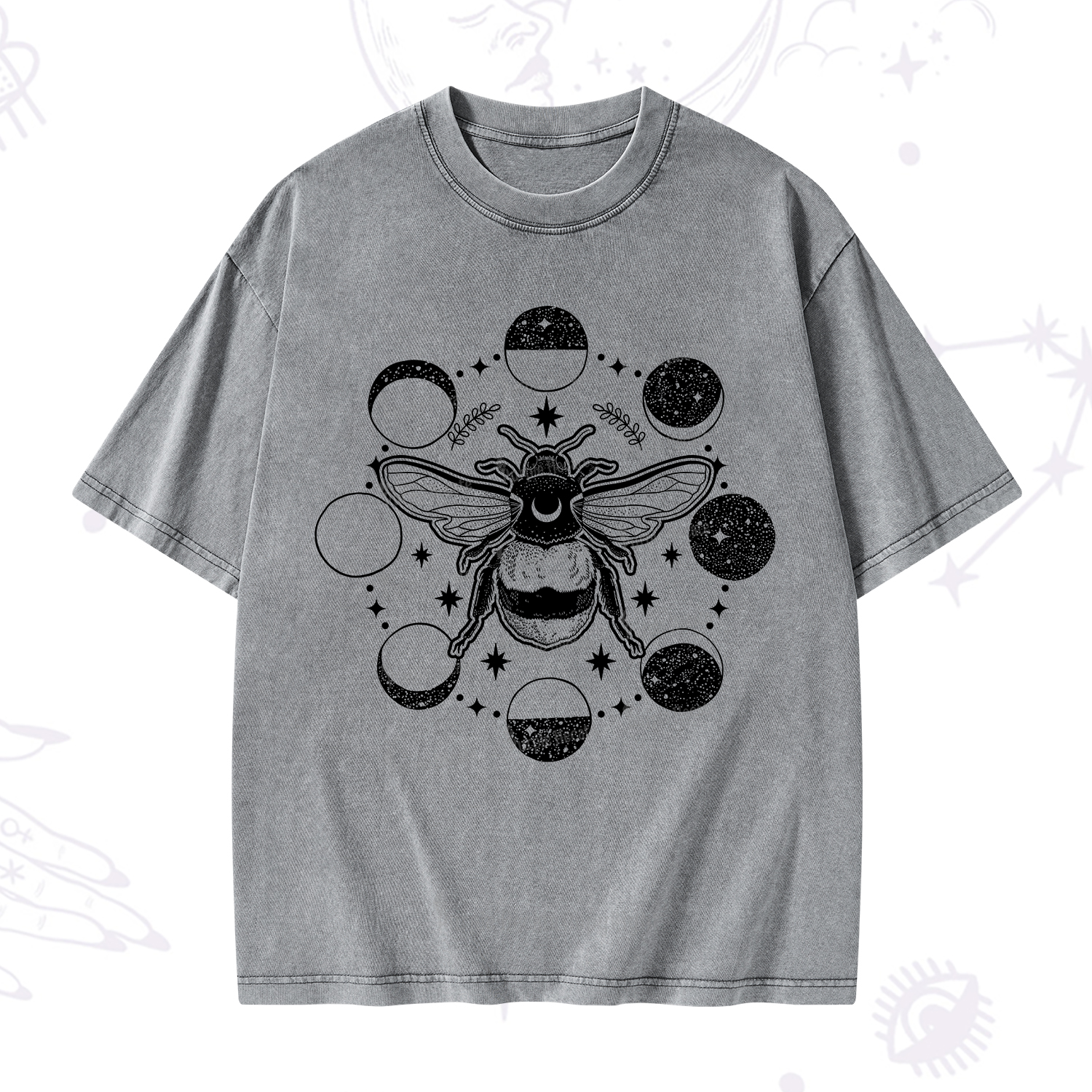 Purplehecate Moon Bee Washed T-Shirt