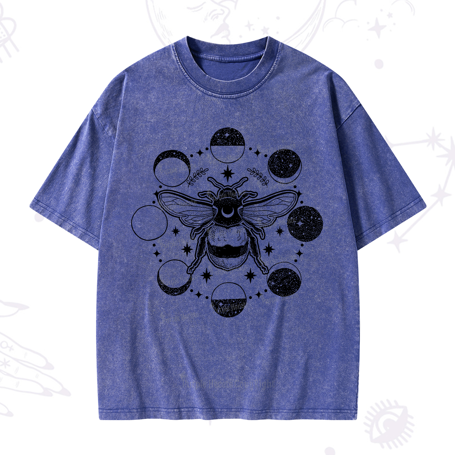 Purplehecate Moon Bee Washed T-Shirt