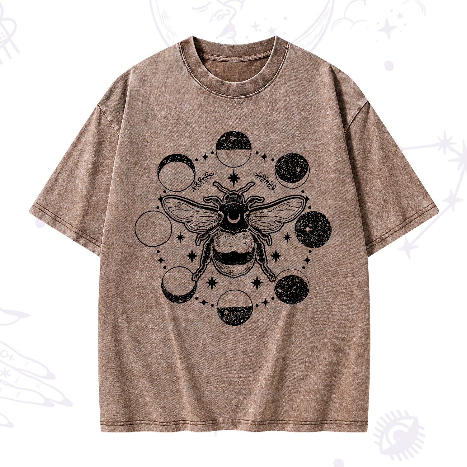 Purplehecate Moon Bee Washed T-Shirt
