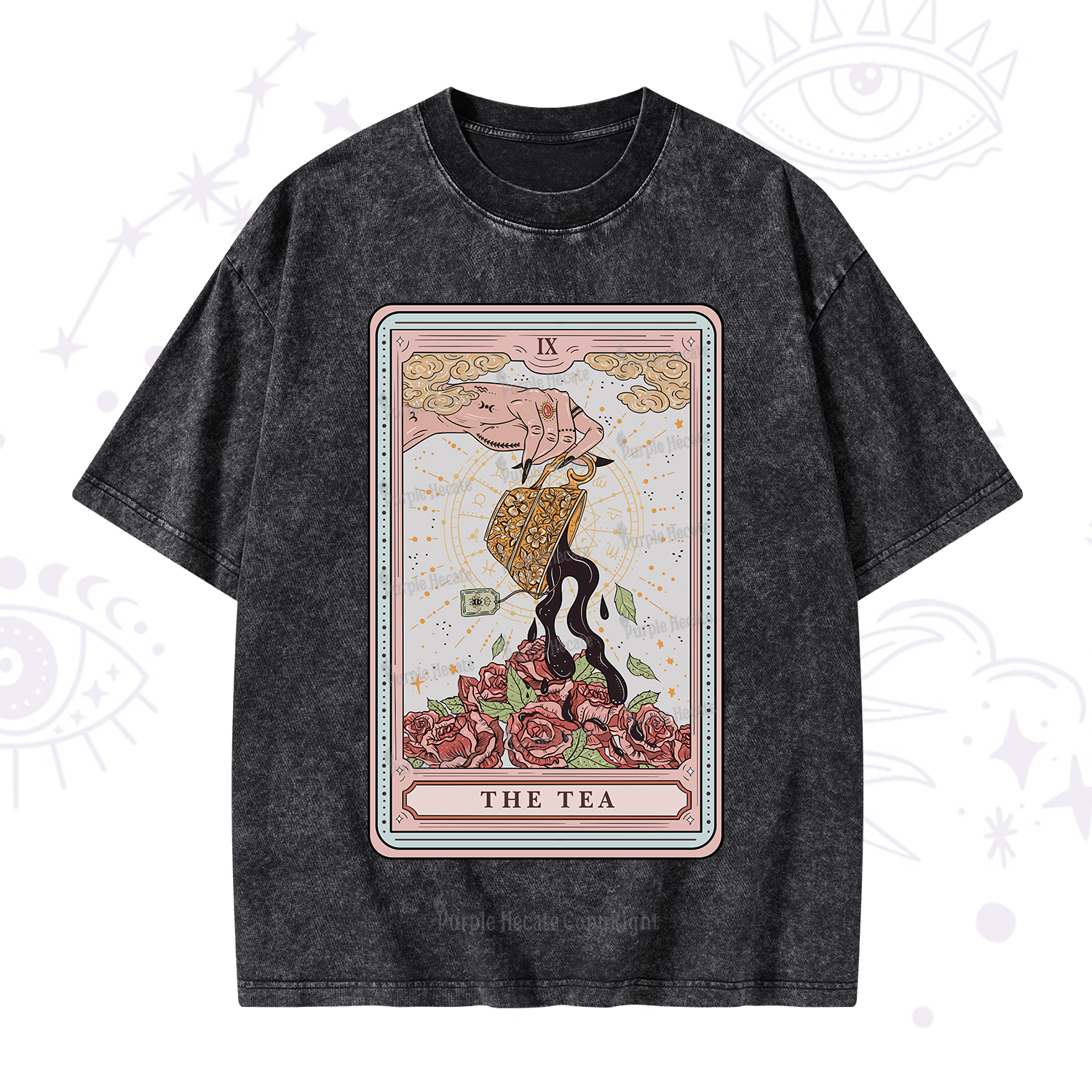 Purplehecate The Tea Tarot Washed T-Shirt