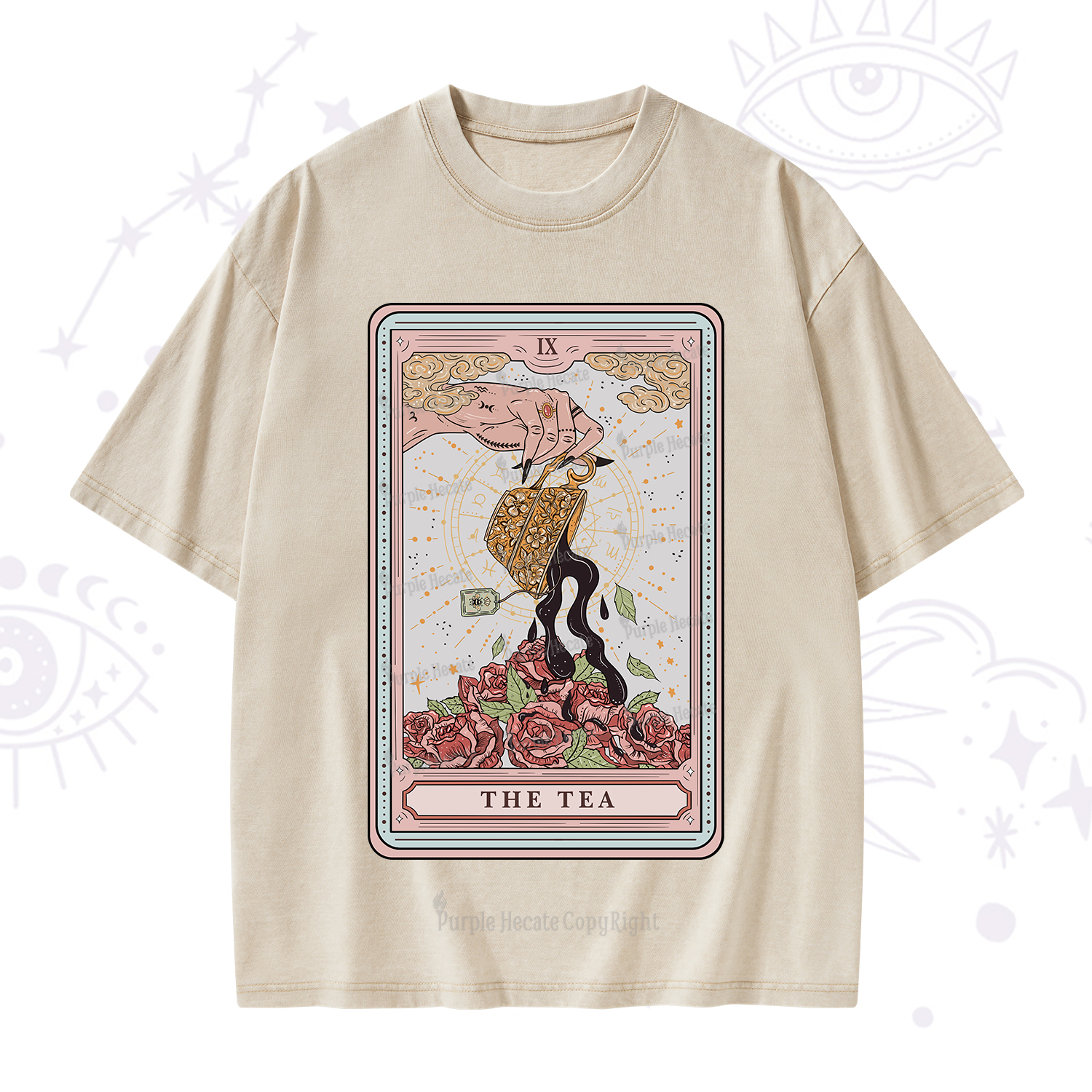 Purplehecate The Tea Tarot Washed T-Shirt