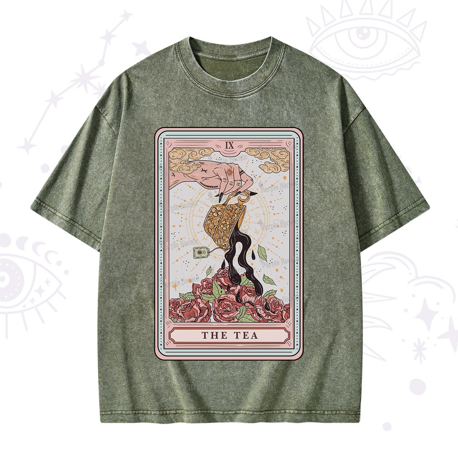 Purplehecate The Tea Tarot Washed T-Shirt