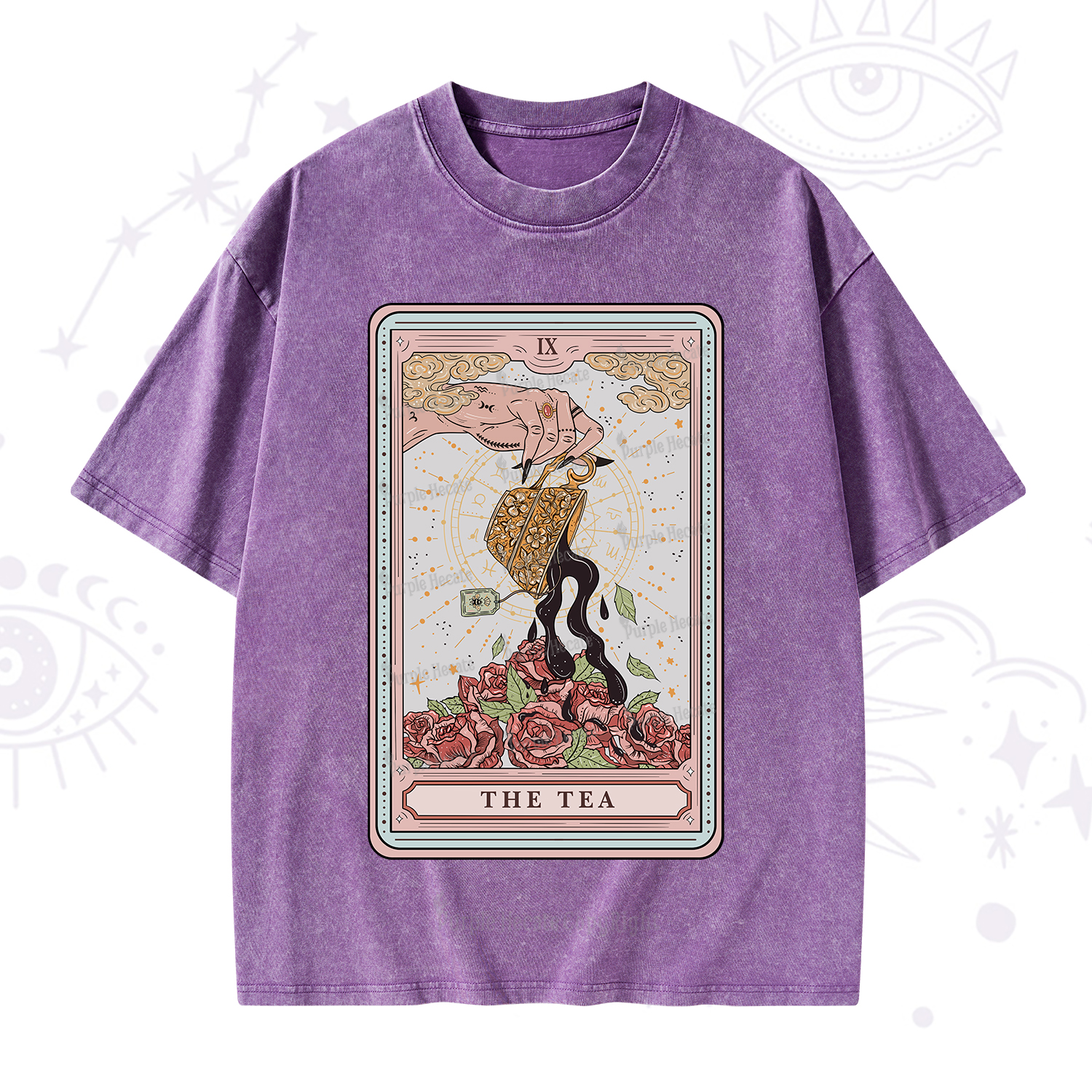 Purplehecate The Tea Tarot Washed T-Shirt