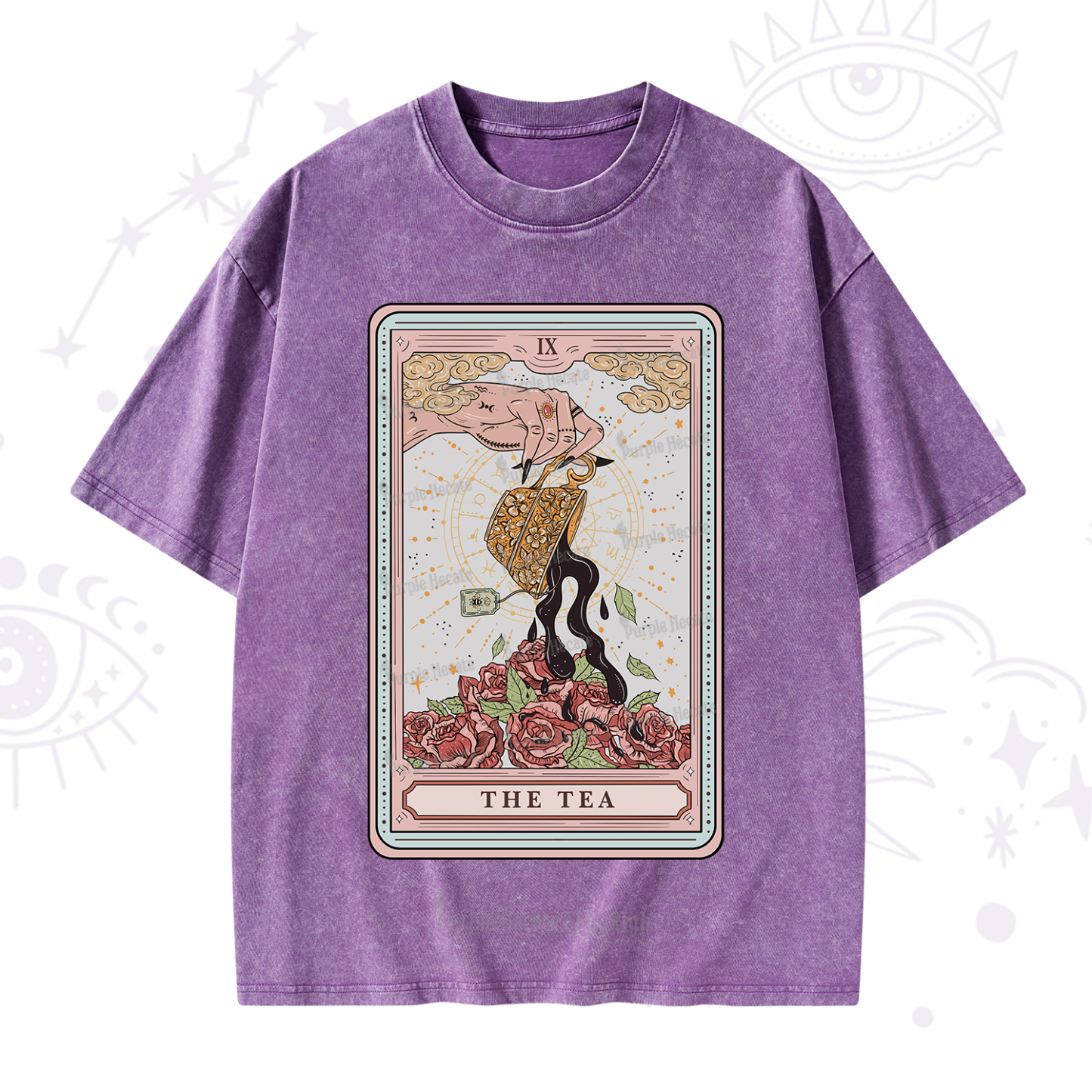 Purplehecate The Tea Tarot Washed T-Shirt