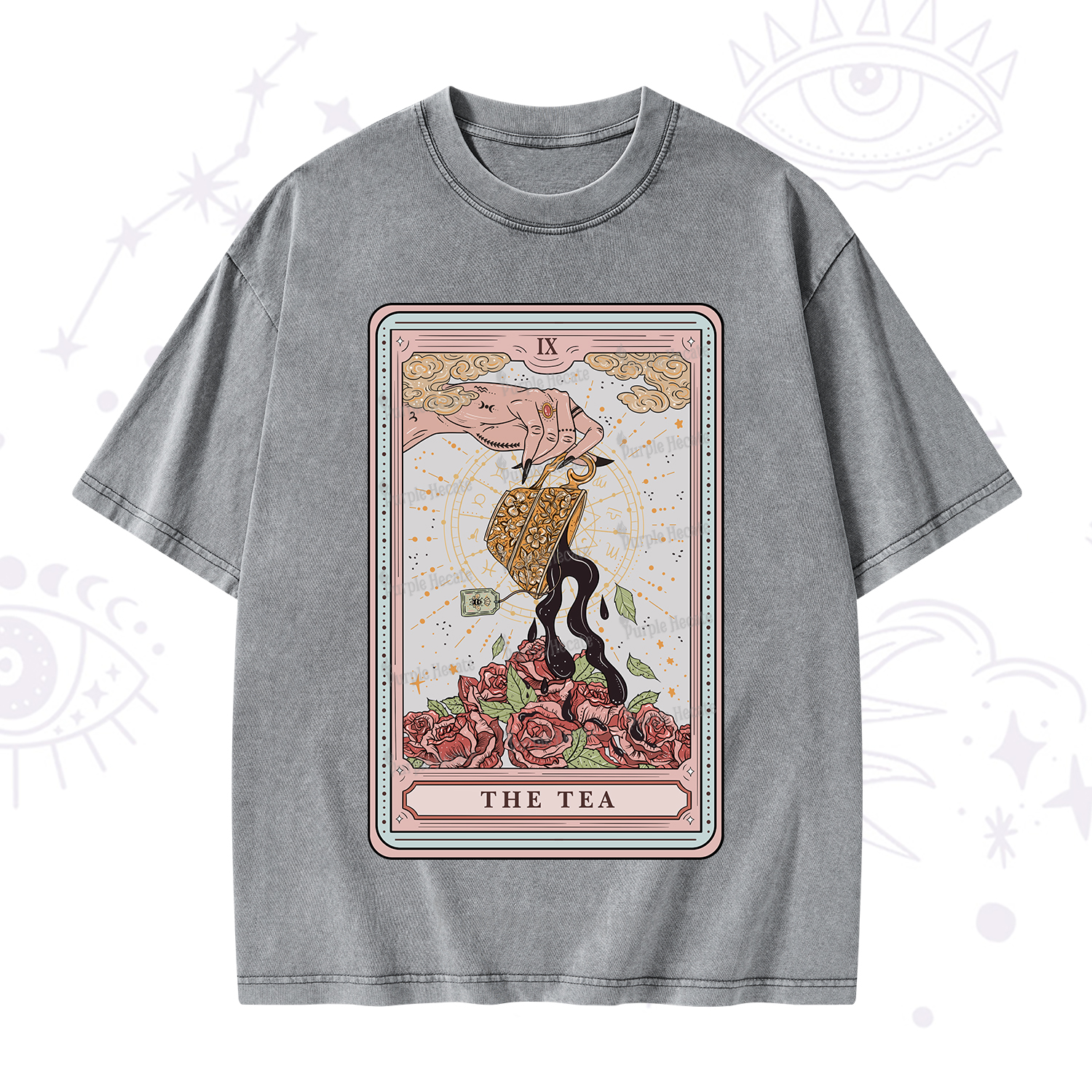 Purplehecate The Tea Tarot Washed T-Shirt