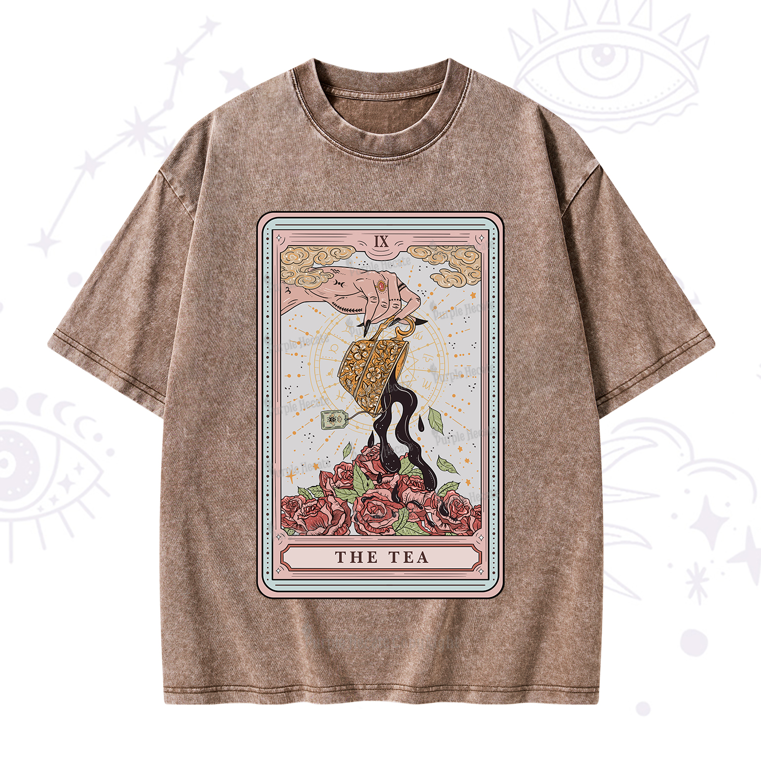 Purplehecate The Tea Tarot Washed T-Shirt