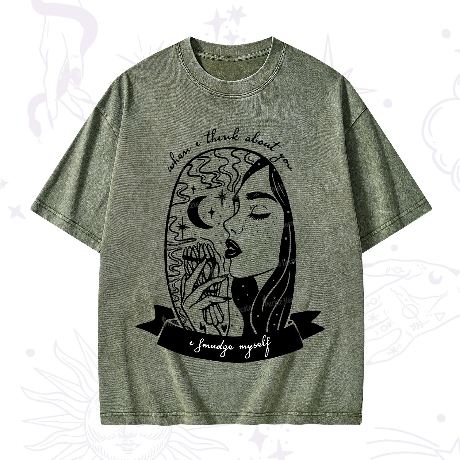 Purplehecate When I Think About You I Smudge Myself Washed T-Shirt