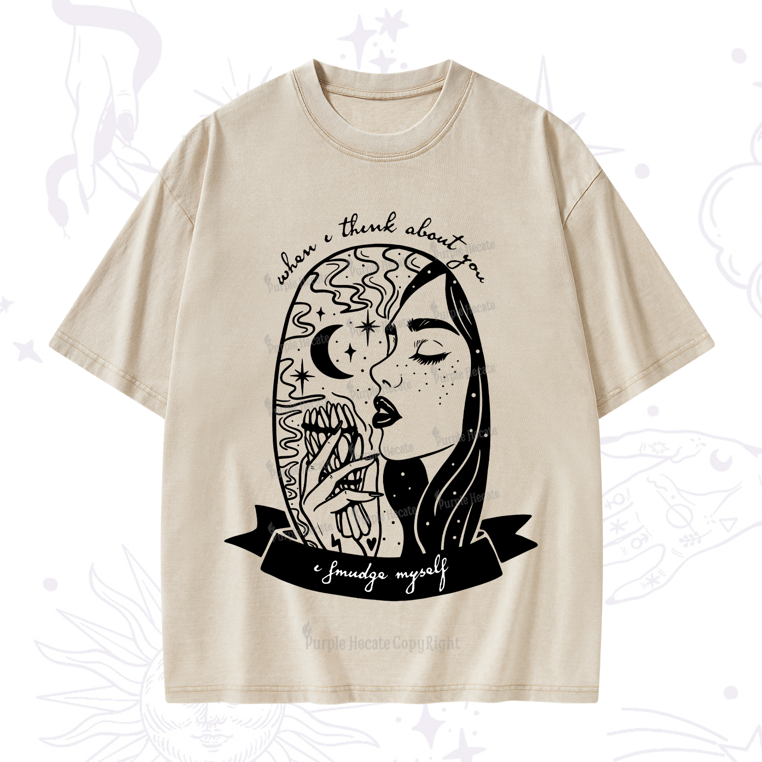Purplehecate When I Think About You I Smudge Myself Washed T-Shirt