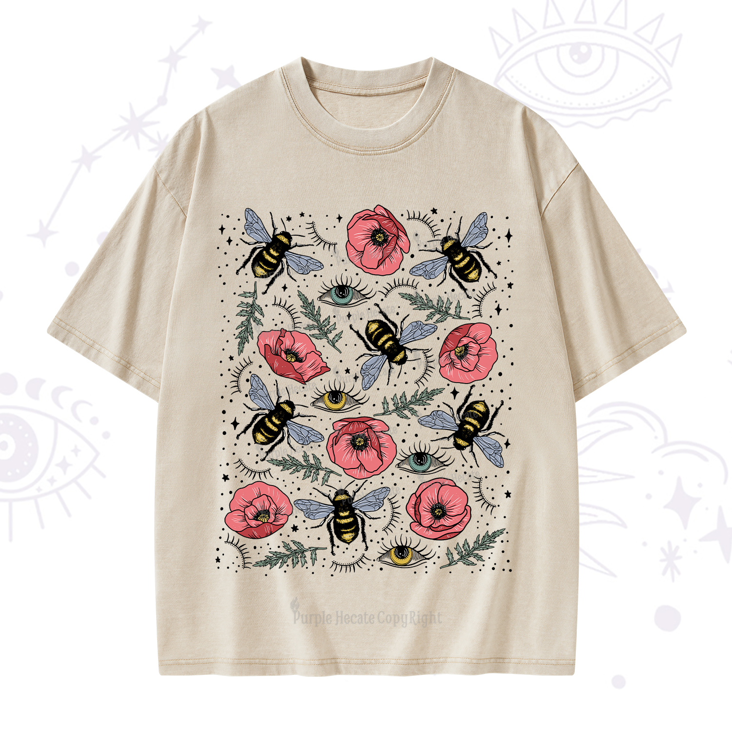 Purplehecate The Bee's Knees Washed T-Shirt